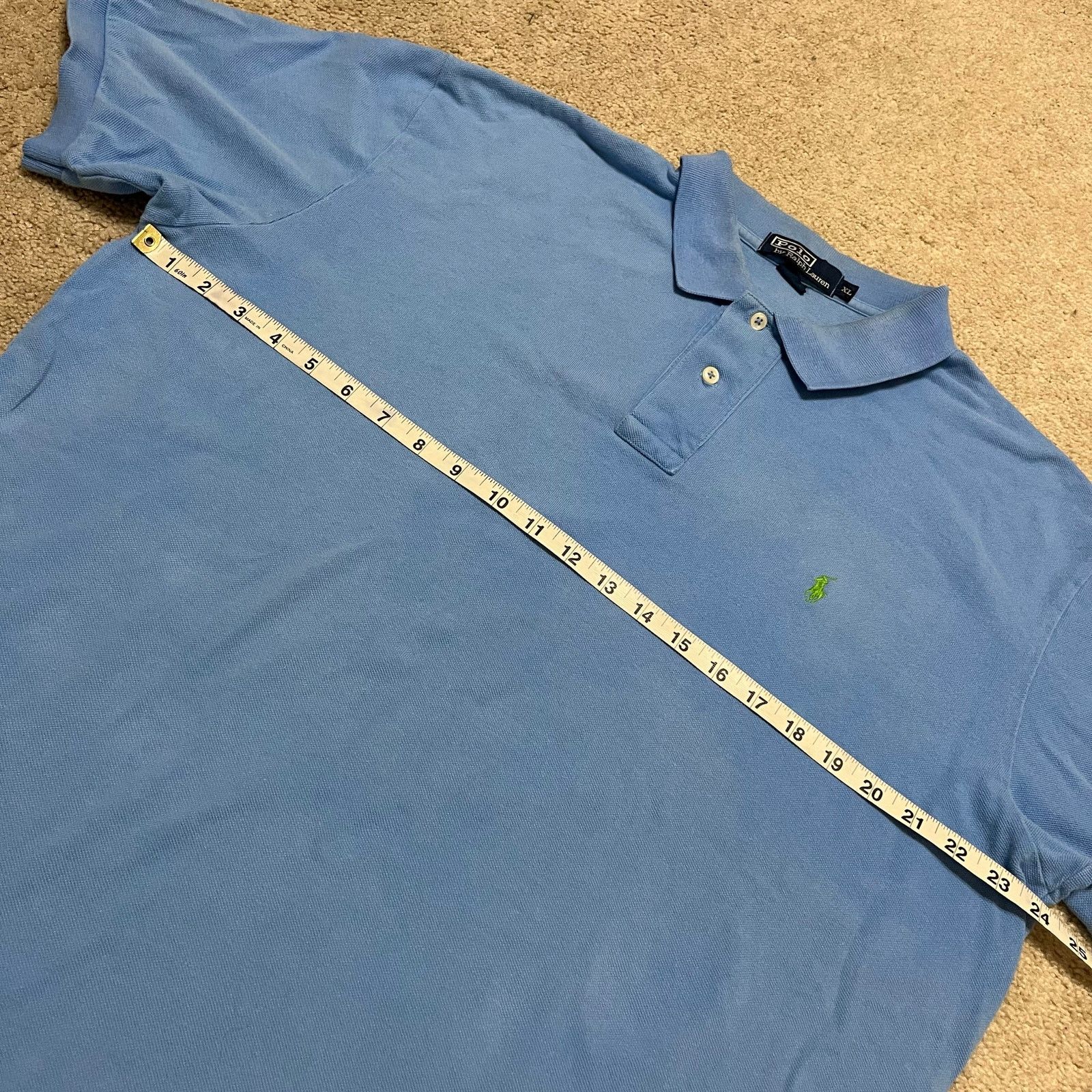 Polo Ralph Lauren Polo Ralph Lauren Baby Blue Green Pony Faded Polo Shirt XL Size US XL / EU 56 / 4 - 6 Thumbnail