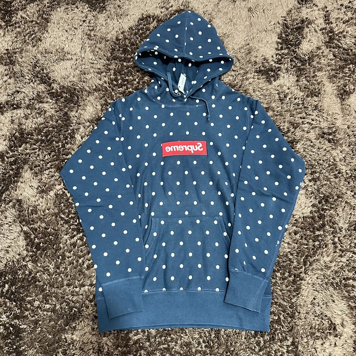 image of Comme Des Garcons x Supreme Ss12 Comme Des Gracons Cdg Polka Dot Hoodie in Black, Men's (Size Small