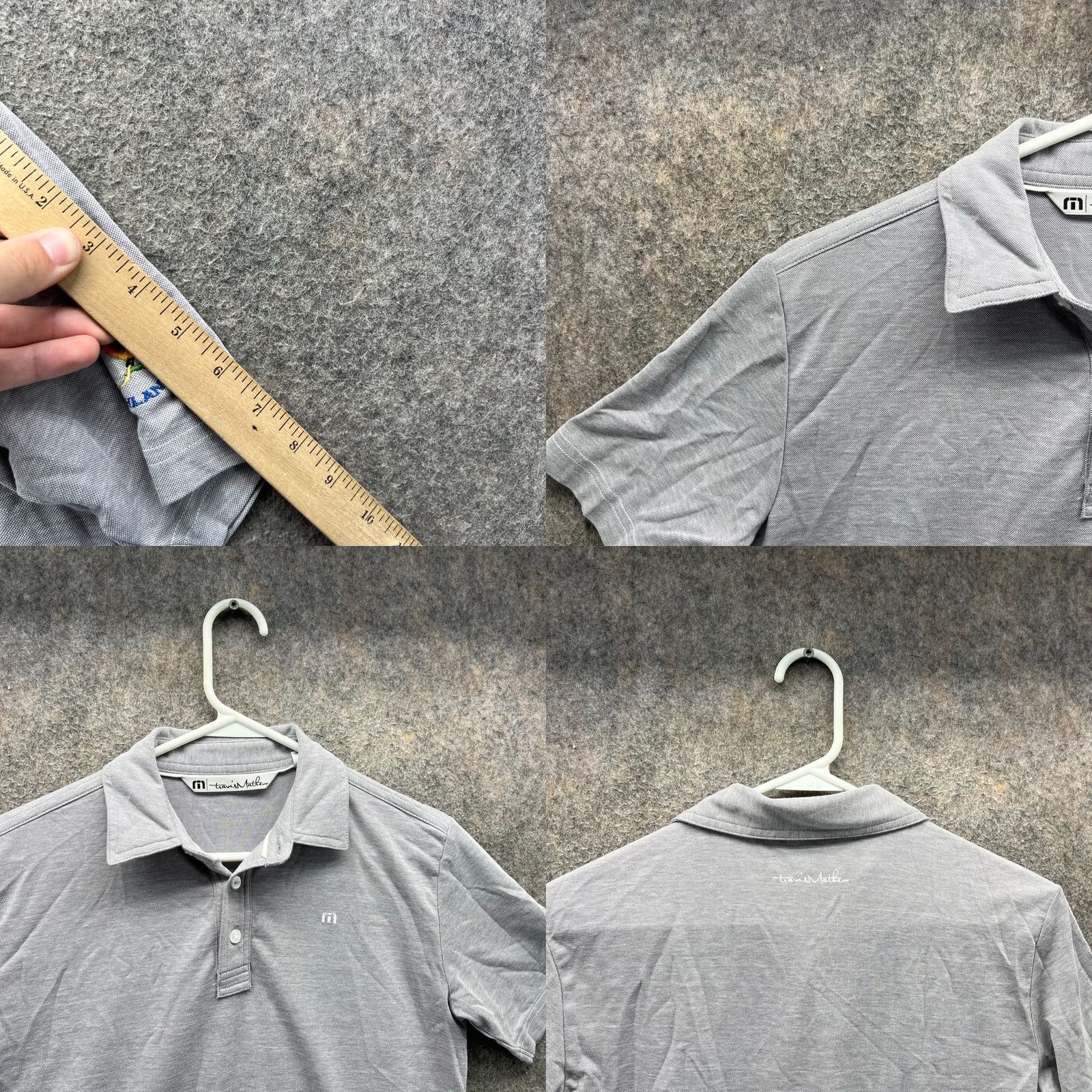 TravisMathew Travis Mathew Polo Shirt Mens Medium Gray Pinstriped Golf Chicago Highlands Size US M / EU 48-50 / 2 - 8 Thumbnail