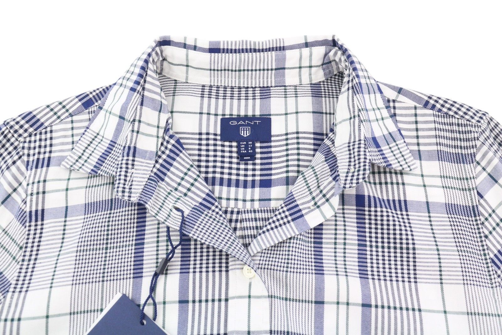 Gant FLANNEL EU38 Blue Plaid Button-Up Shirt 85008 Size M / US 6-8 / IT 42-44 - 4 Thumbnail