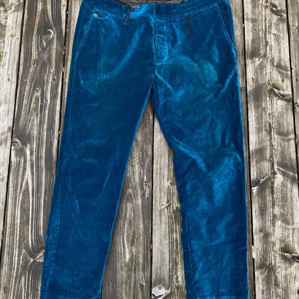 Diesel RARE Velvet Diesel Jeans Pants Size 32 Blue Velour Dress Pa Size US 32 / EU 48 - 6 Thumbnail