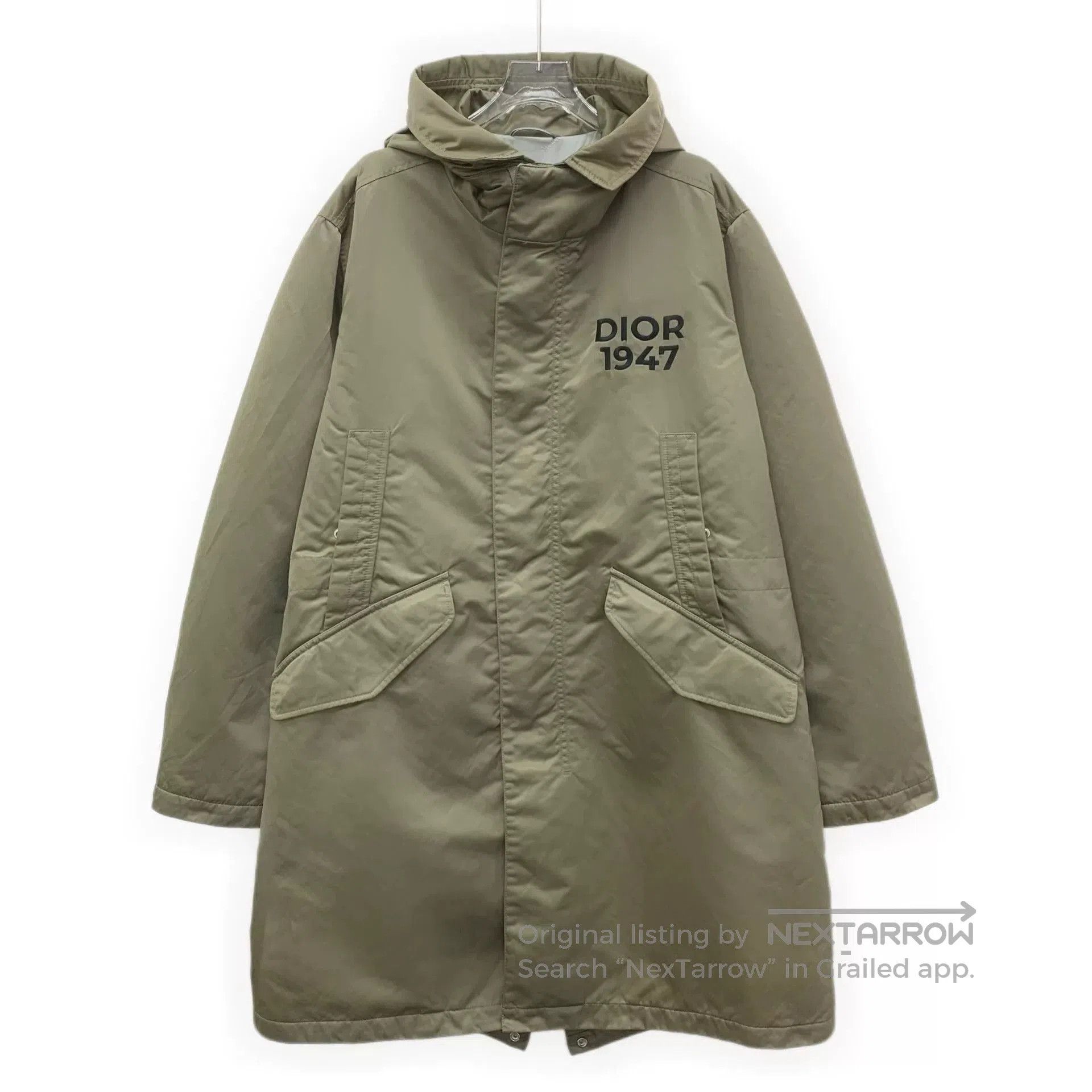 Dior Brown Logo Embroidered Hooded Jacket.