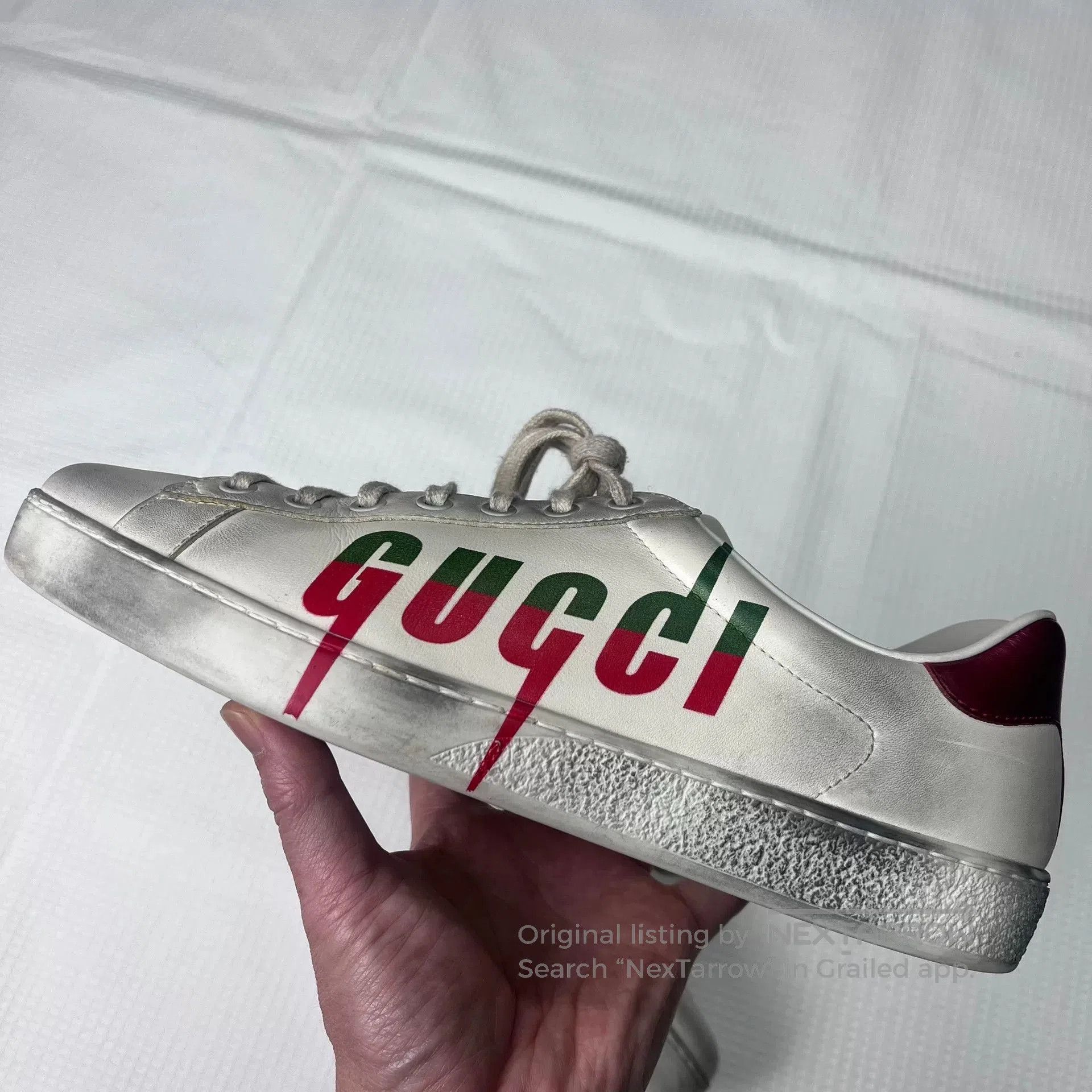 Gucci Gucci White Dirty Style Sneakers. Size US 9.5 / EU 42-43 - 3 Thumbnail