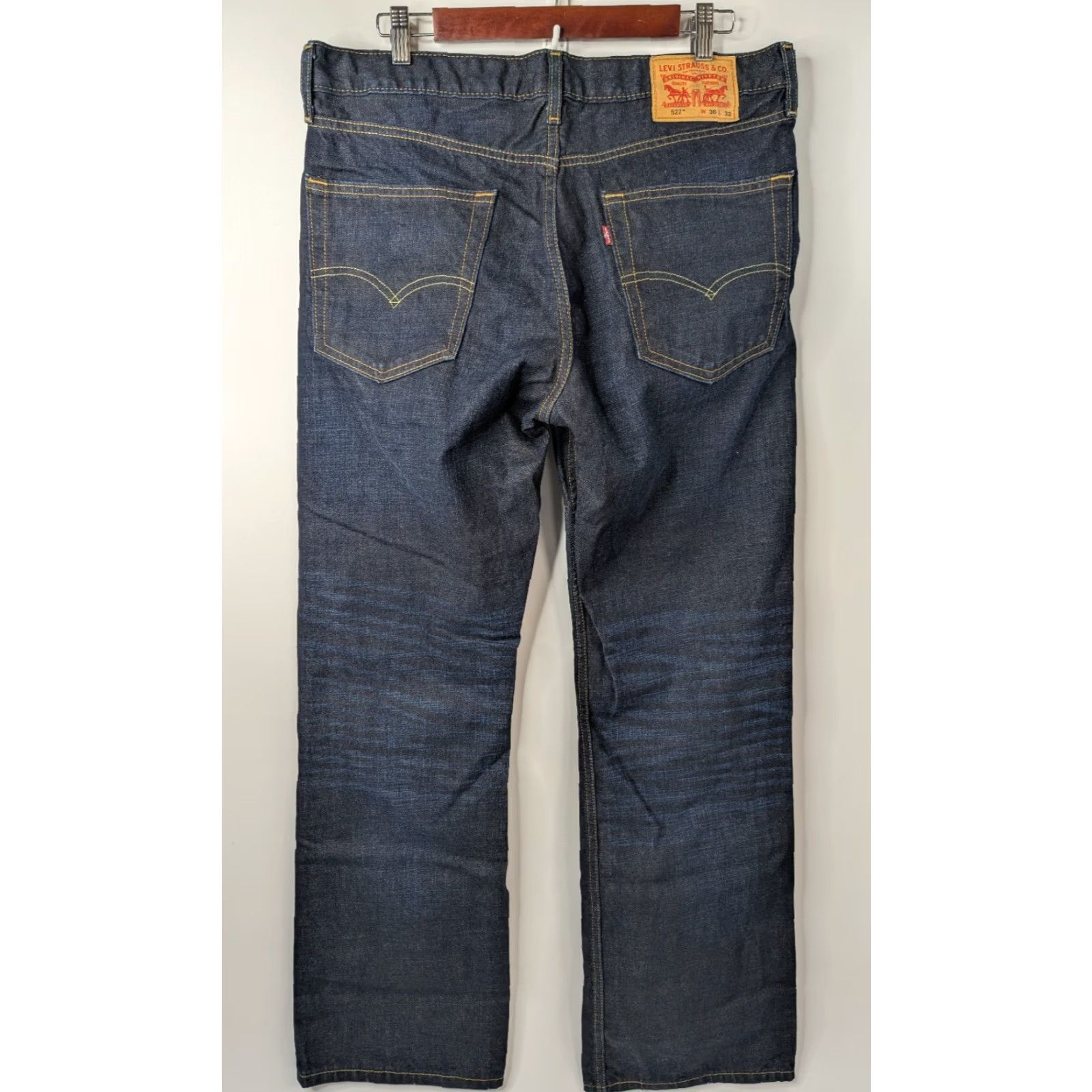 Levi's Levis 527 Jeans Mens 36X32 Blue Slim Bootcut Western Cowboy Dark Wash Denim Size US 36 / EU 52 - 4 Thumbnail