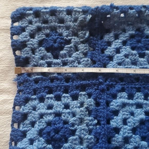 Handmade Handmade Upcycled Crocheted Blue Granny Square 2 pc Sz Ĺ-XL Size XL / US 12-14 / IT 48-50 - 9 Thumbnail