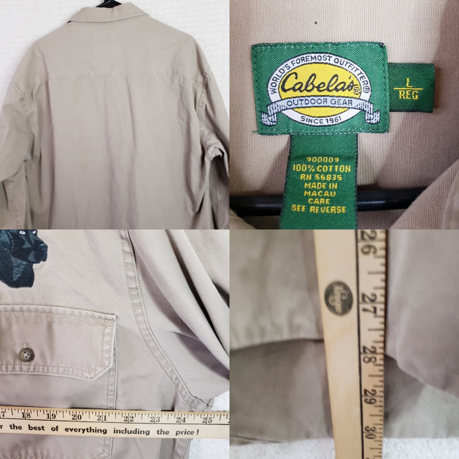 Vintage Cabela’s Men L Long Sleeve Button-Up Brown Canvas Shirt Cotton Khaki Canvas Casual Pockets 50 in Regular Mens Bown Down-Button-Down Shirt Size US L / EU 52-54 / 3 - 10 Thumbnail