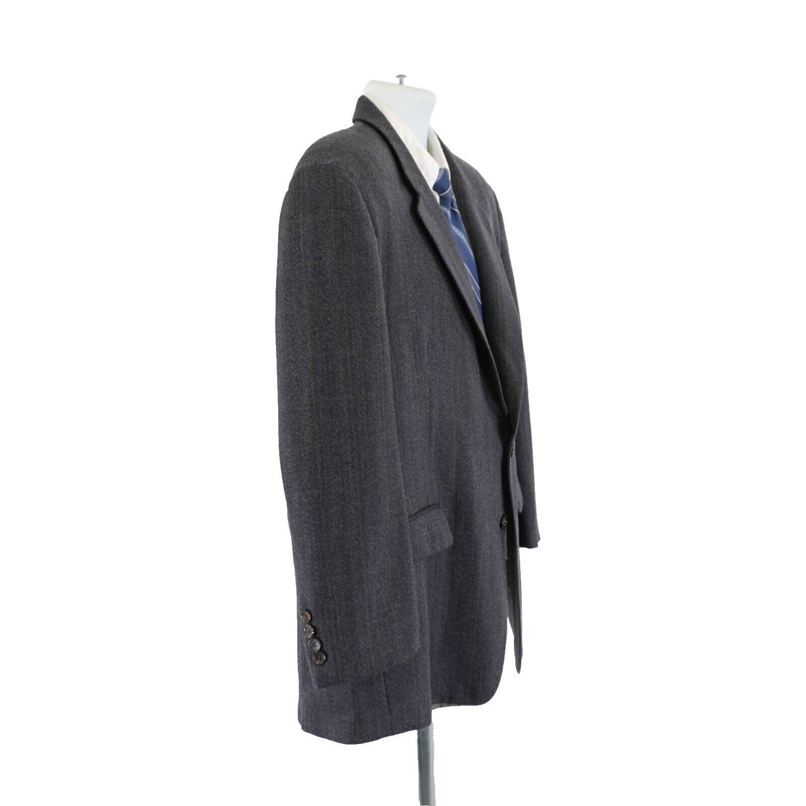Lauren Ralph Lauren Lauren Ralph Lauren Tweed Wool Blue Gray Herringbone W/ Yell Size 44S - 7 Thumbnail
