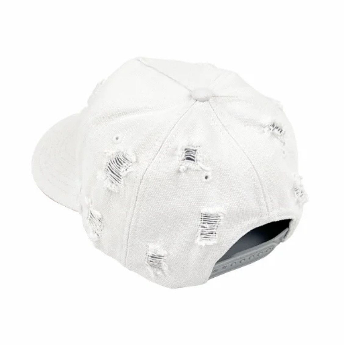 Japanese Brand White Distressed Denim Trucker Hat LA Size ONE SIZE - 4 Thumbnail