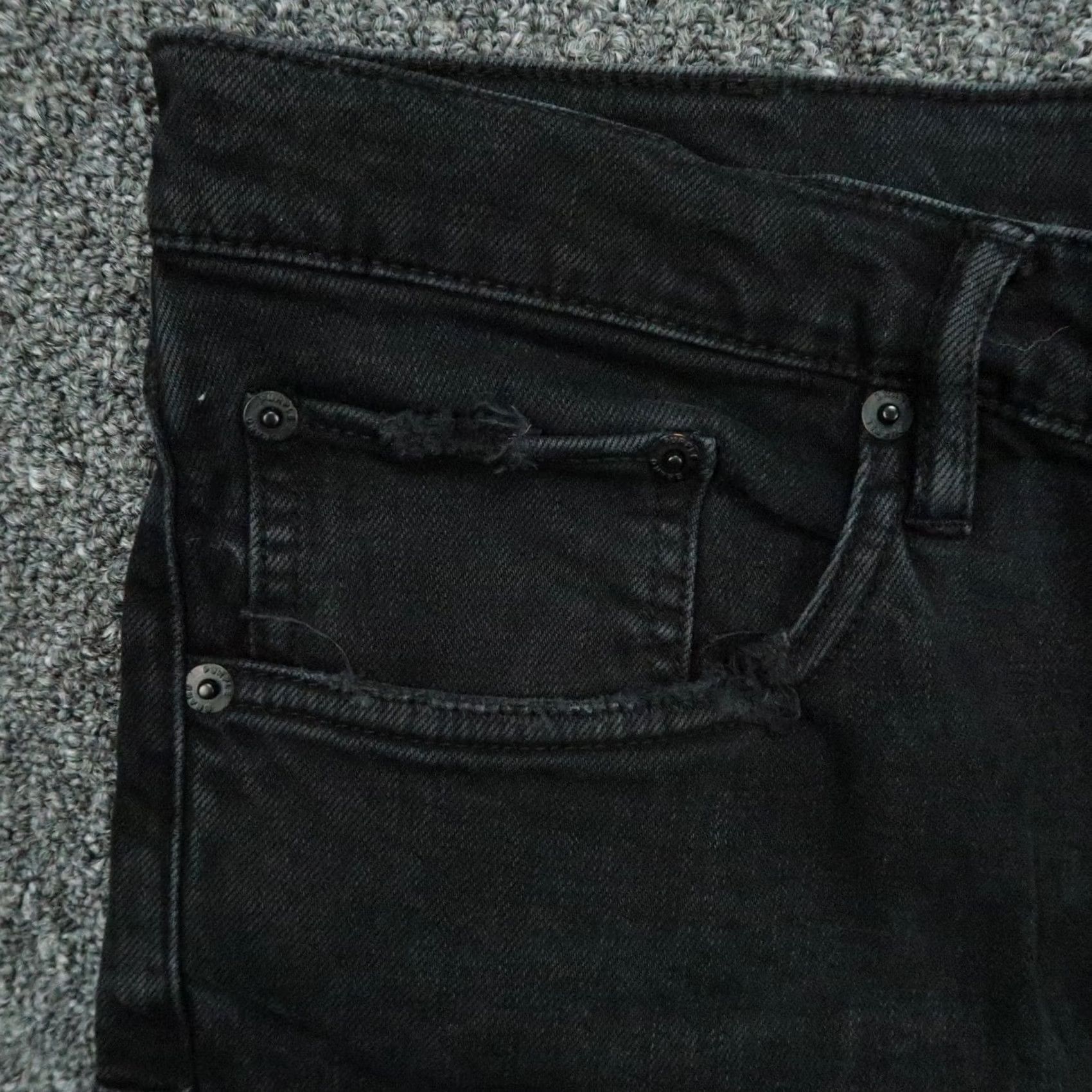 J Brand Purple Brand Jeans Mens 34x28 Black Slim Stretch Button Fly 5-Pocket Denim Straight Vintage: No Mens Size US 34 / EU 50 - 3 Thumbnail