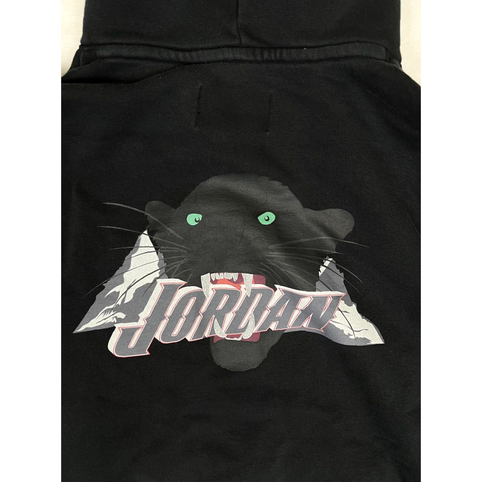 Jordan Brand Jordan Hoodie Mens XL Black Panther Graphic Jumpman Pullover Sweatshirt Cat Panther Logo Pockets Hooded Fleece All Seasons Sports Size US XL / EU 56 / 4 - 8 Thumbnail