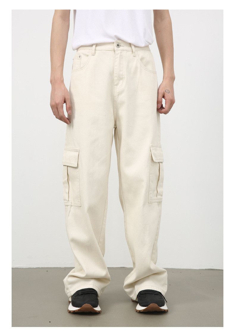 Japanese Brand × Jean Loose elastic waist straight cargo jeans Size US 32 / EU 48 - 1 Thumbnail