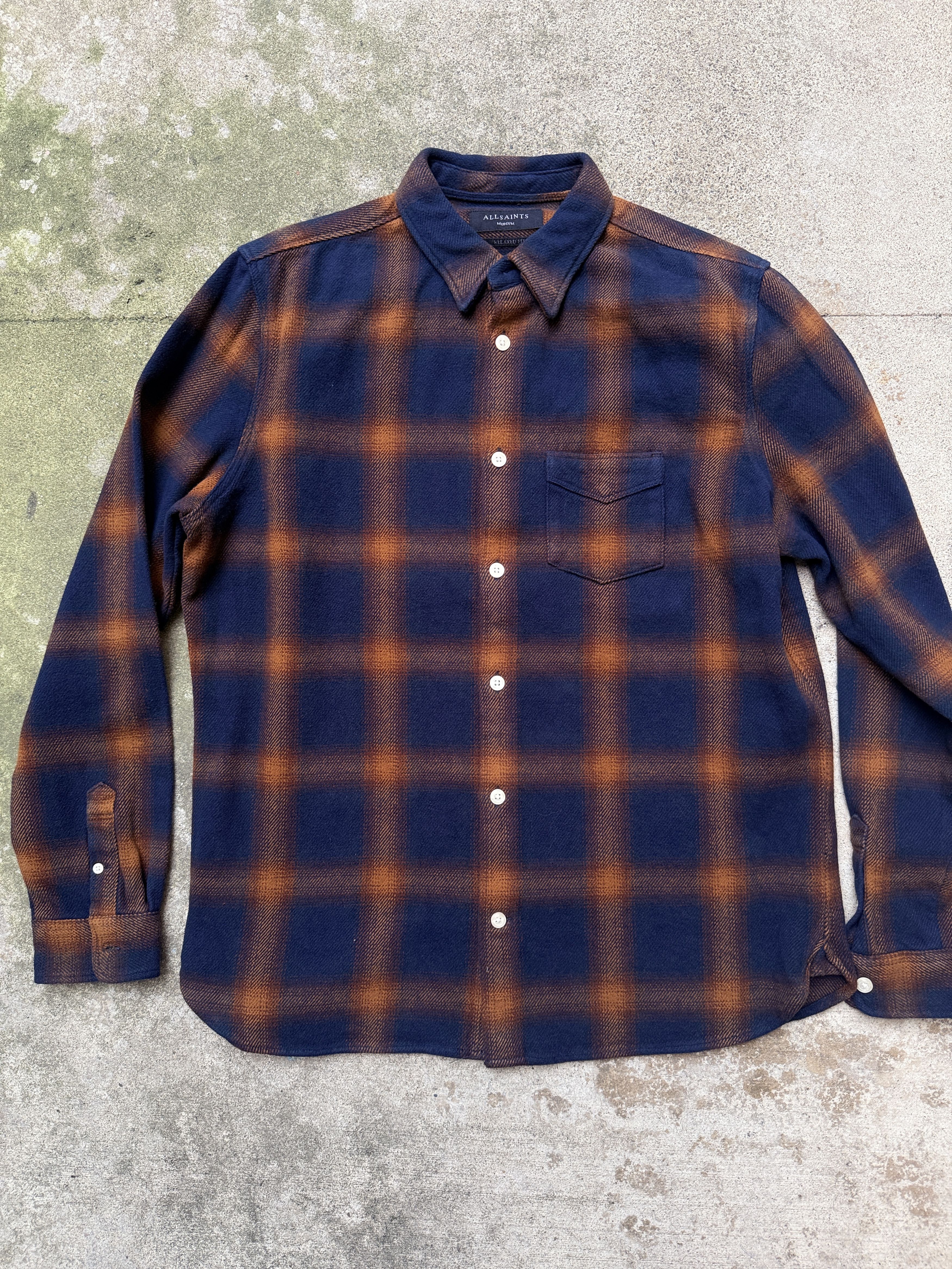 Allsaints allsaints flannel shirt relaxed fit shadow plaid sz m Size US M / EU 48-50 / 2 - 2 Thumbnail