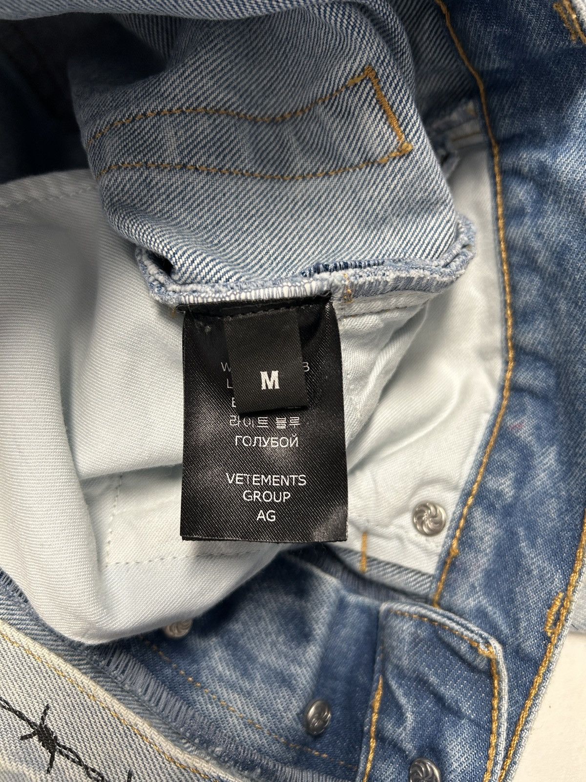 Vetements Pentagram Tattoo Gothic Logo Denim Jeans Size US 30 / EU 46 - 13 Thumbnail