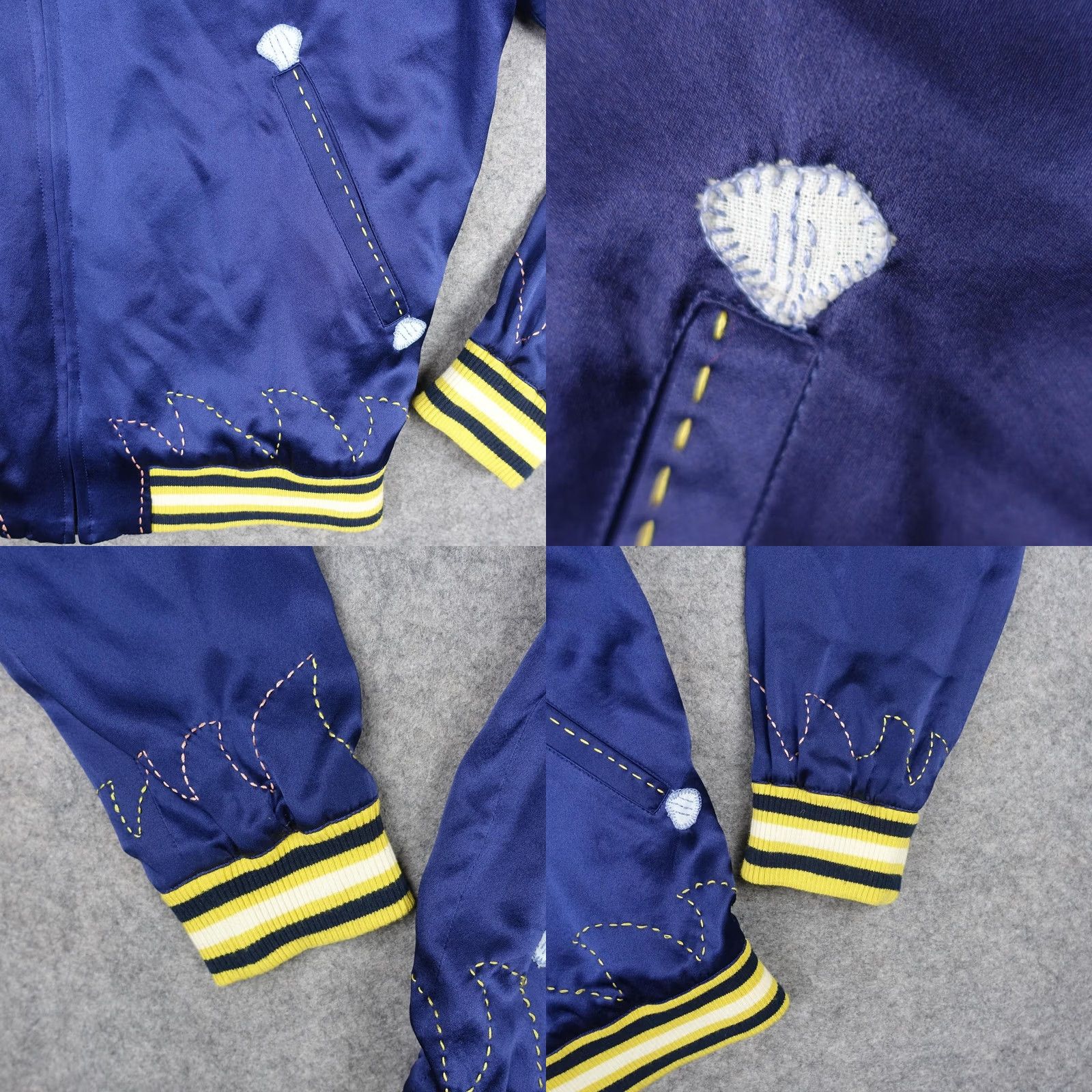 Tsumori Chisato VINTAGE Tsumori Chisato Jacket Womens 2 Blue Silk Reversible Mermaid Shell Art Bomber Size XS / US 0-2 / IT 36-38 - 10 Thumbnail