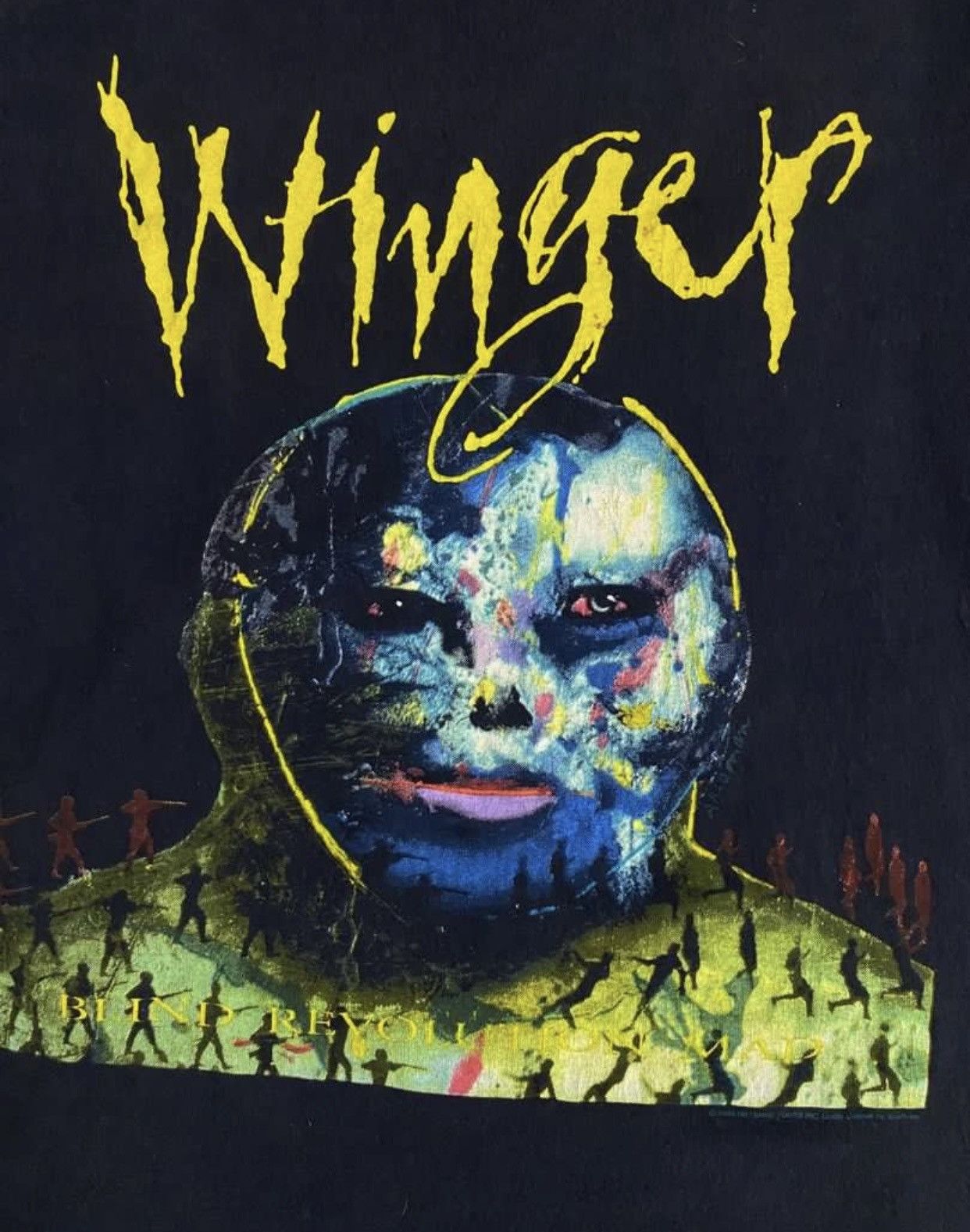 Band Tees VINTAGE 🔥 90s WINGER PULL TOUR 1993 AMERICAN ROCK GLAM METAL Size US XL / EU 56 / 4 - 3 Thumbnail