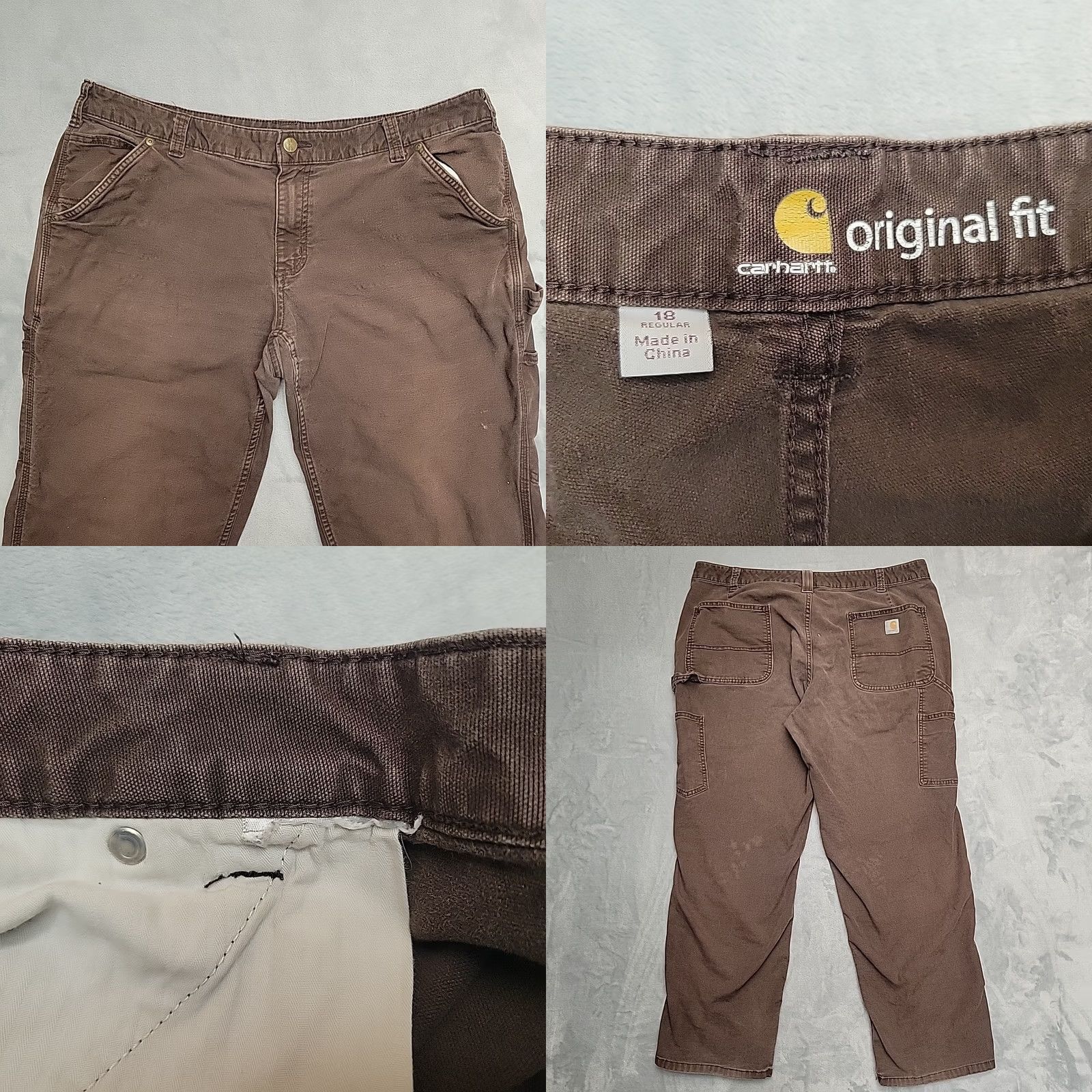 Carhartt Carhartt Pants Womens 8 Brown Canvas Carpenter Cargo 102080 Original Fit Work Crew Pants Womens Brown Canvas Carpenter Cargo 102080 Workwear Nos Size 30" / US 8 / IT 44 - 8 Thumbnail