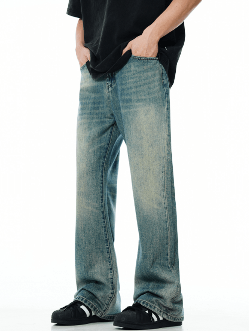 Japanese Brand Retro street cleanfit washed versatile distressed jeans Size US 32 / EU 48 - 1 Thumbnail