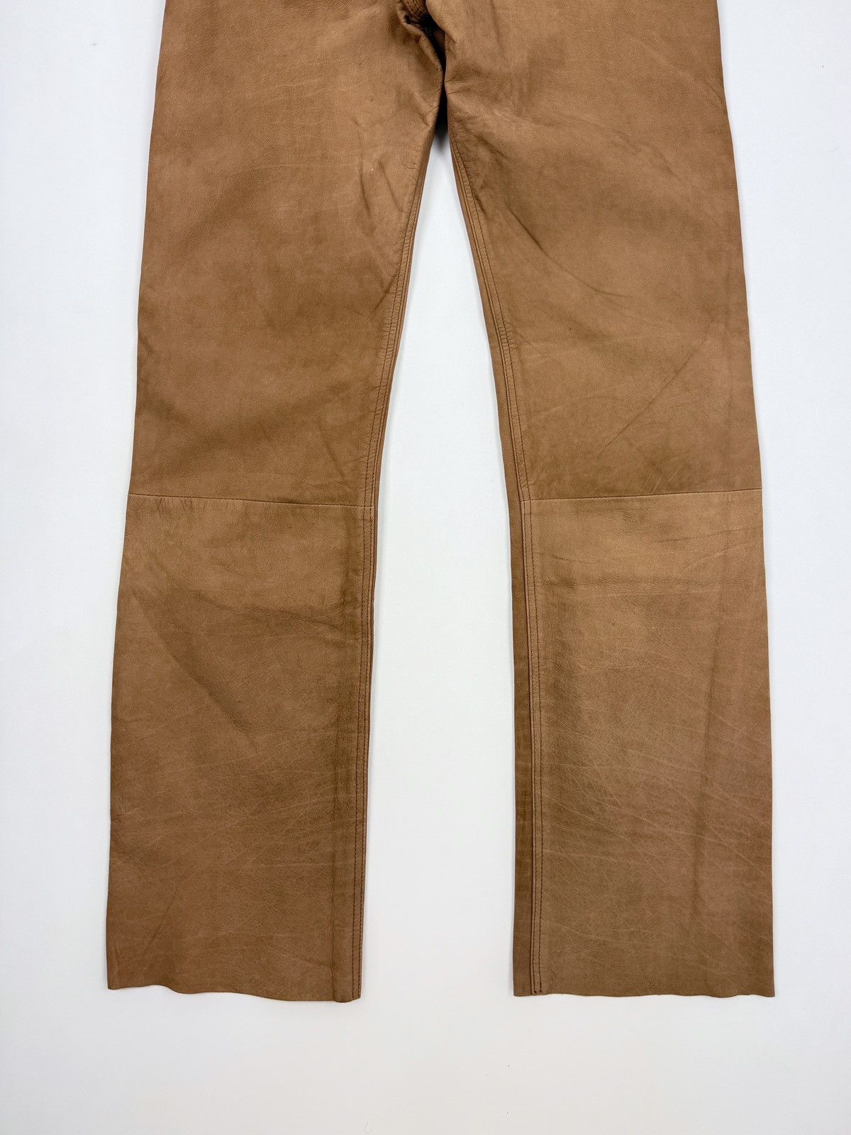 Vintage 1990’s Vintage Ricano Brown Leather Biker Rider Pants 30X32 Size US 30 / EU 46 - 10 Thumbnail