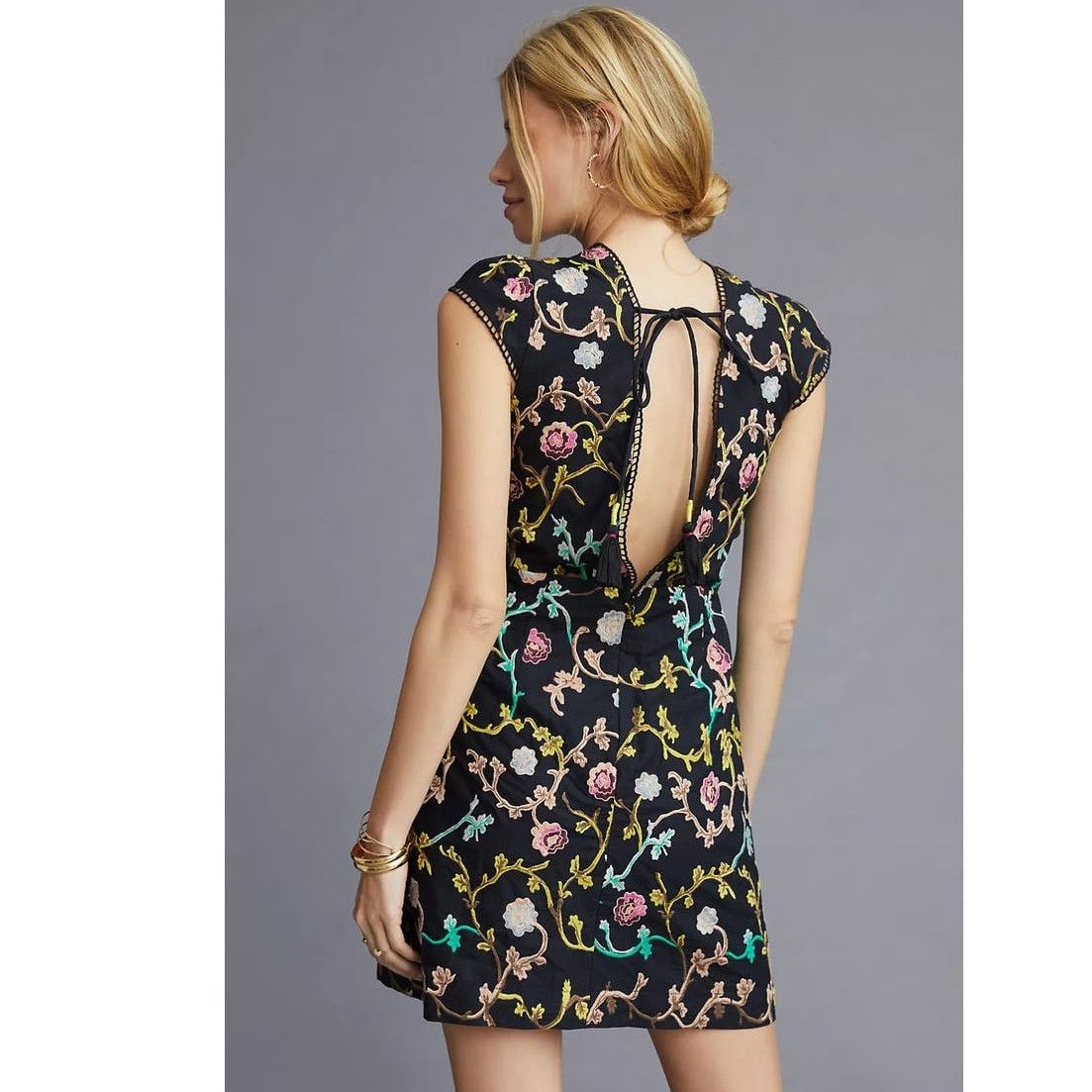 Anthropologie NEW Anthropologie Embroidered Mini Dress $298 SIZE 6 Black Size M / US 6-8 / IT 42-44 - 4 Thumbnail
