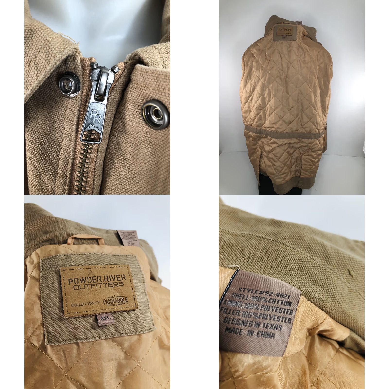 Vintage Powder River Billings Canvas Jacket - XXL Western Chore Coat Mens Tan/Brown Exc. Jacket Size US XXL / EU 58 / 5 - 8 Thumbnail