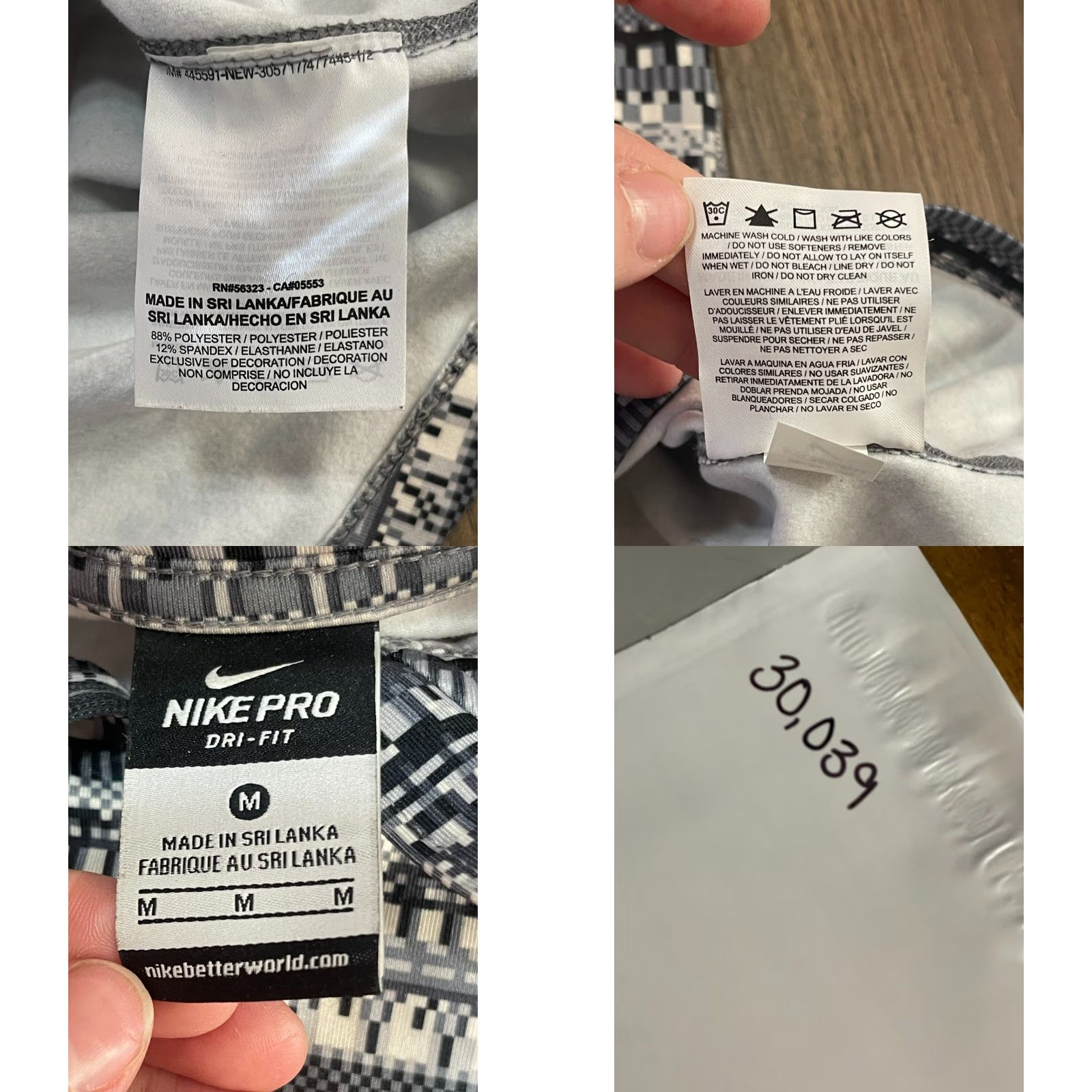 Nike Nike Shirt Womens Medium, Black White, 1/4 Zip Up Pullover, Allover Print, Regular, Casual, Free Return, Nike Size M / US 6-8 / IT 42-44 - 8 Thumbnail