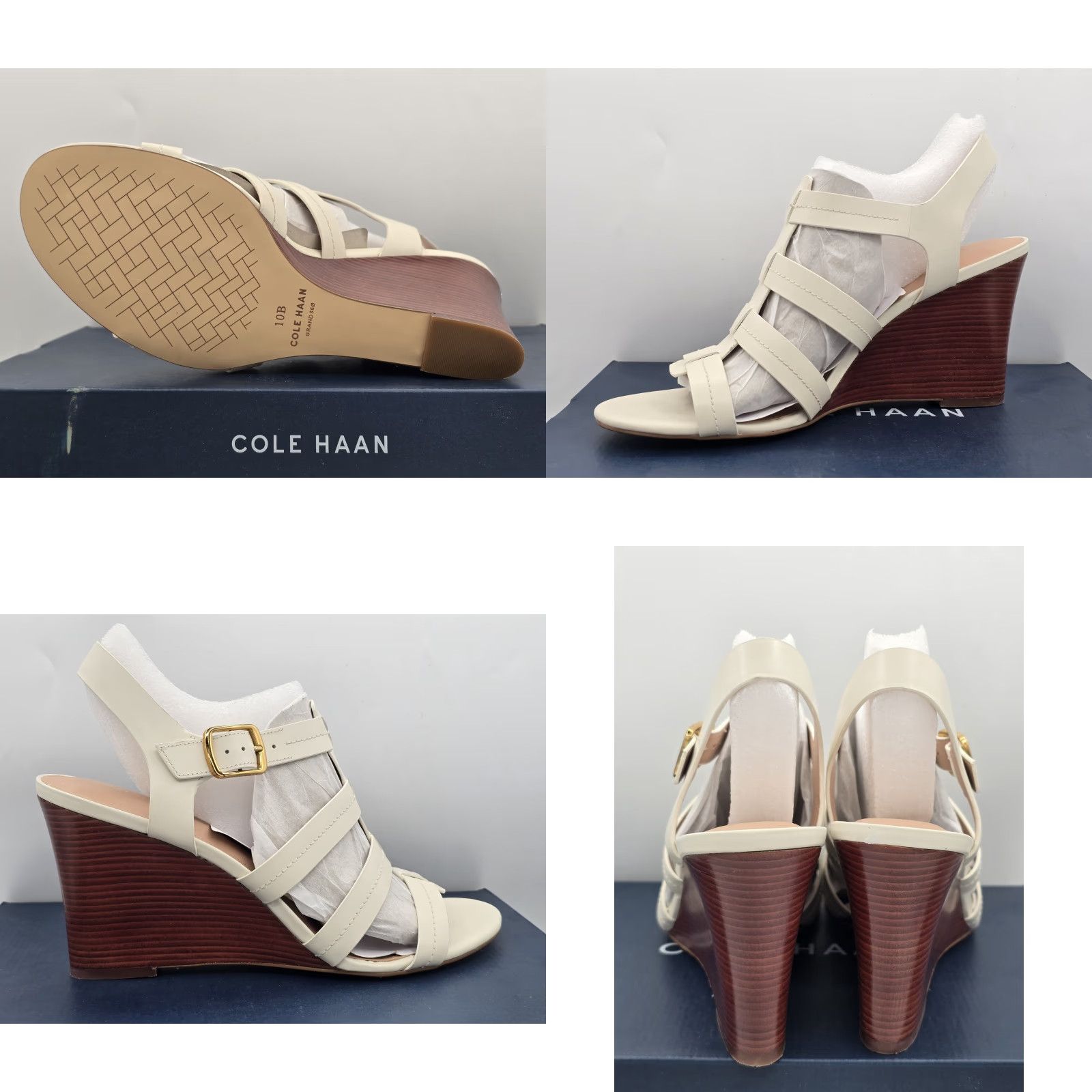 Cole Haan VINTAGE Cole Haan Josie Sandals Brand Fisherman Women’s Leather White 10 B Narrow 90s Concert Style Mens Womens Girls? Size US 10 / IT 40 - 8 Thumbnail
