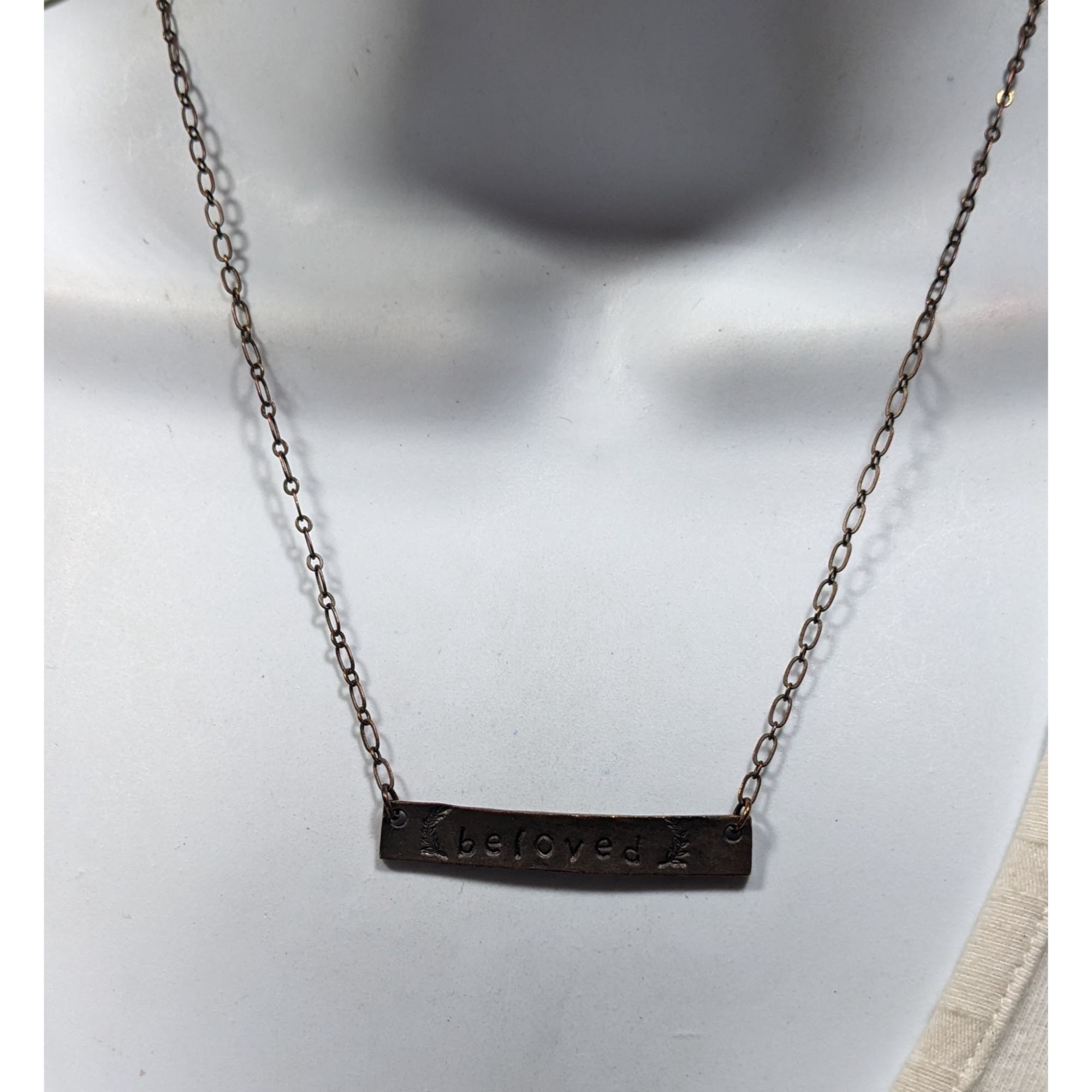 Other Rustic Beloved Hand Stamped Antiqued Copper Tone Necklace Size ONE SIZE - 2 Thumbnail