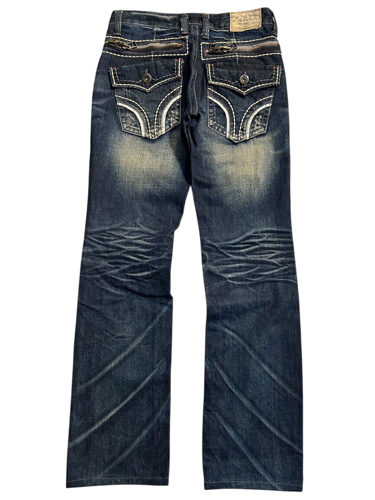 If Six Was Nine Yoshimoto Nara Lolita Japanese Punk Rusty Faded Denim Jeans☠️ Size US 30 / EU 46 - 4 Thumbnail