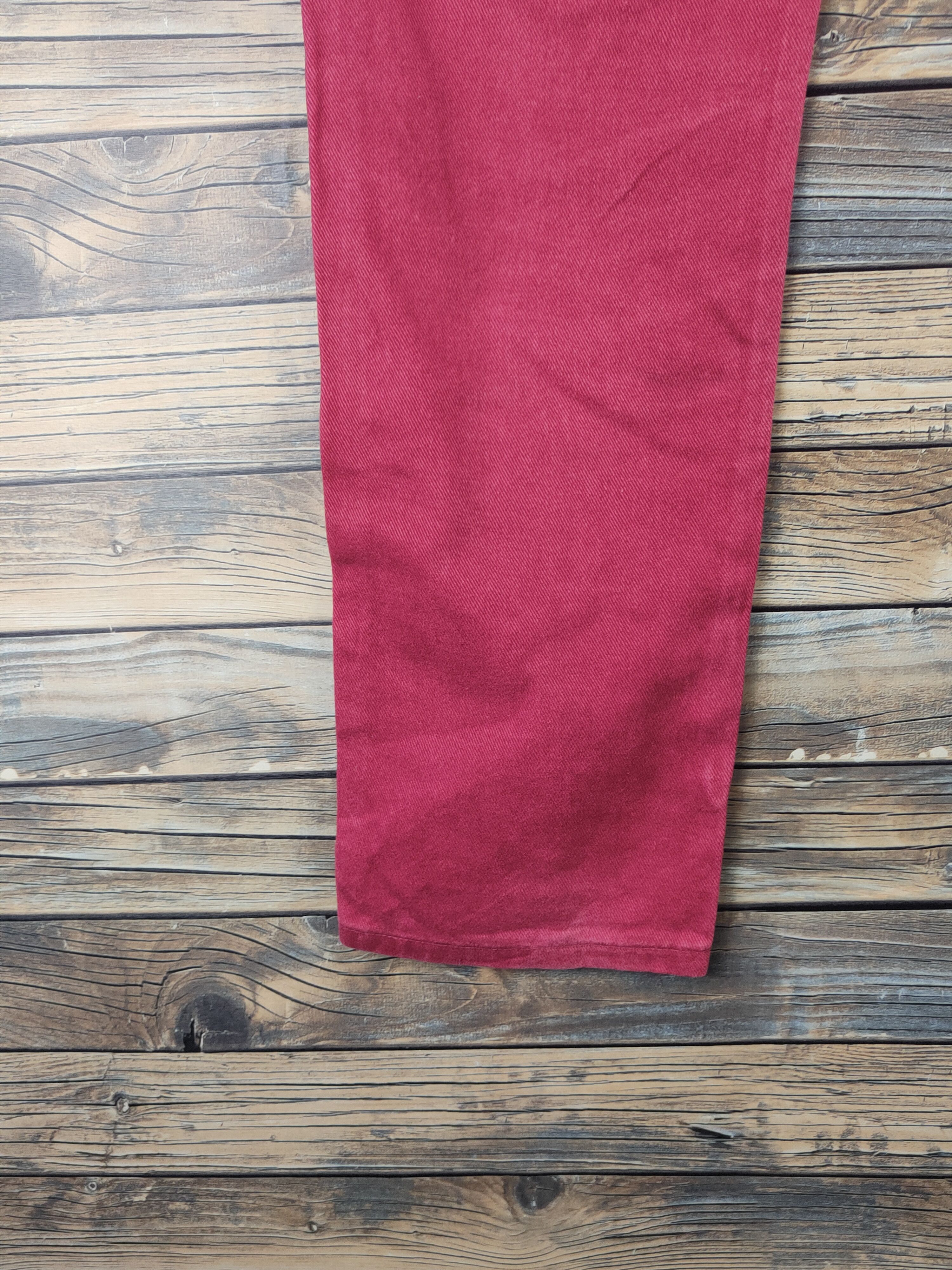 Vintage DL Lee Button Fly Red Distressed Ripped Jeans #2623 Size US 30 / EU 46 - 10 Thumbnail