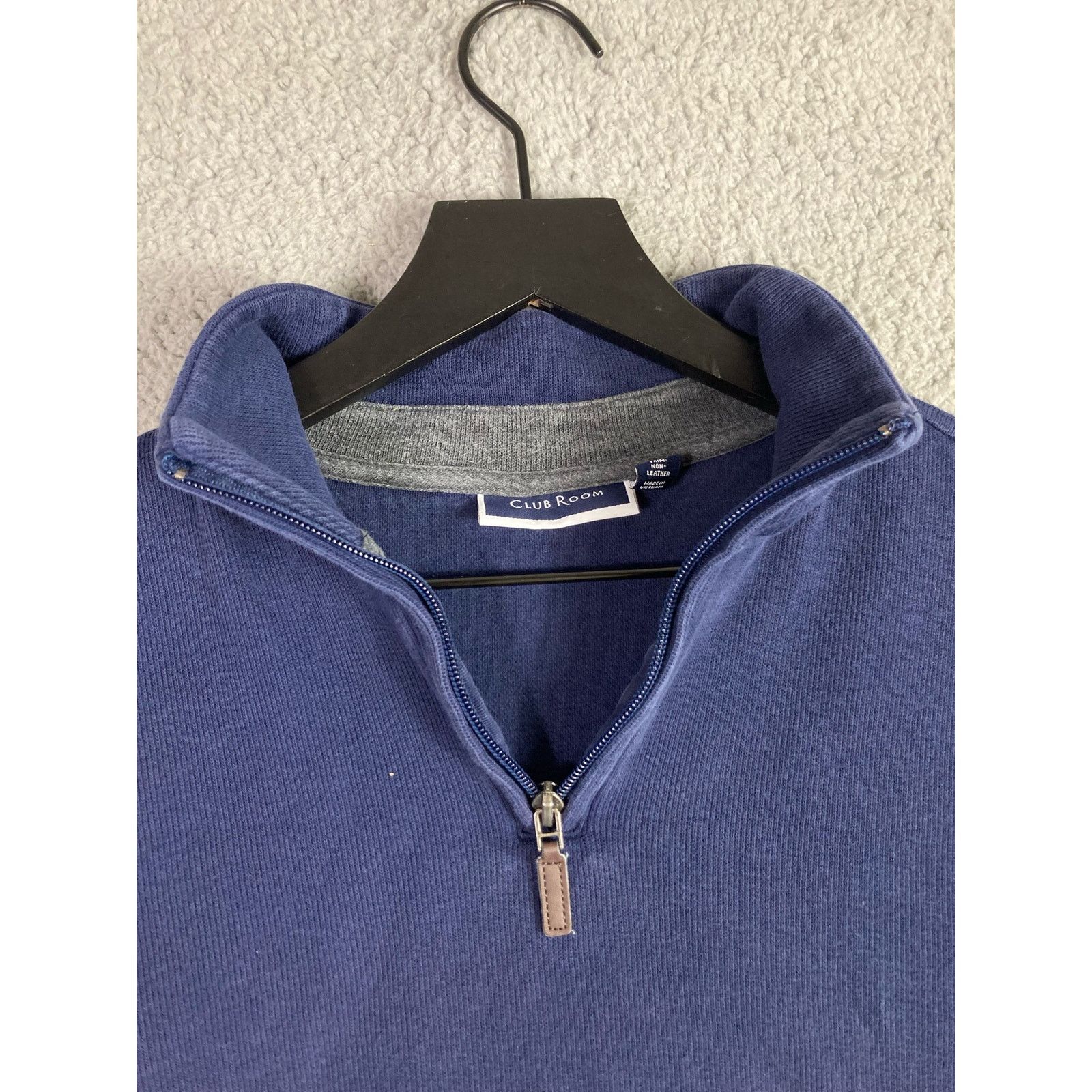 Club Room Men's M Club Room Blue Sweater 1/4 Zip Pullover Cotton Size US M / EU 48-50 / 2 - 3 Thumbnail