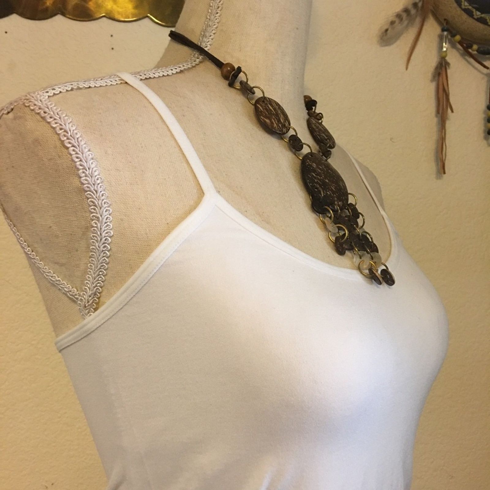 Jewelry Boho wood bead chandelier fringe necklace Size ONE SIZE - 2 Thumbnail