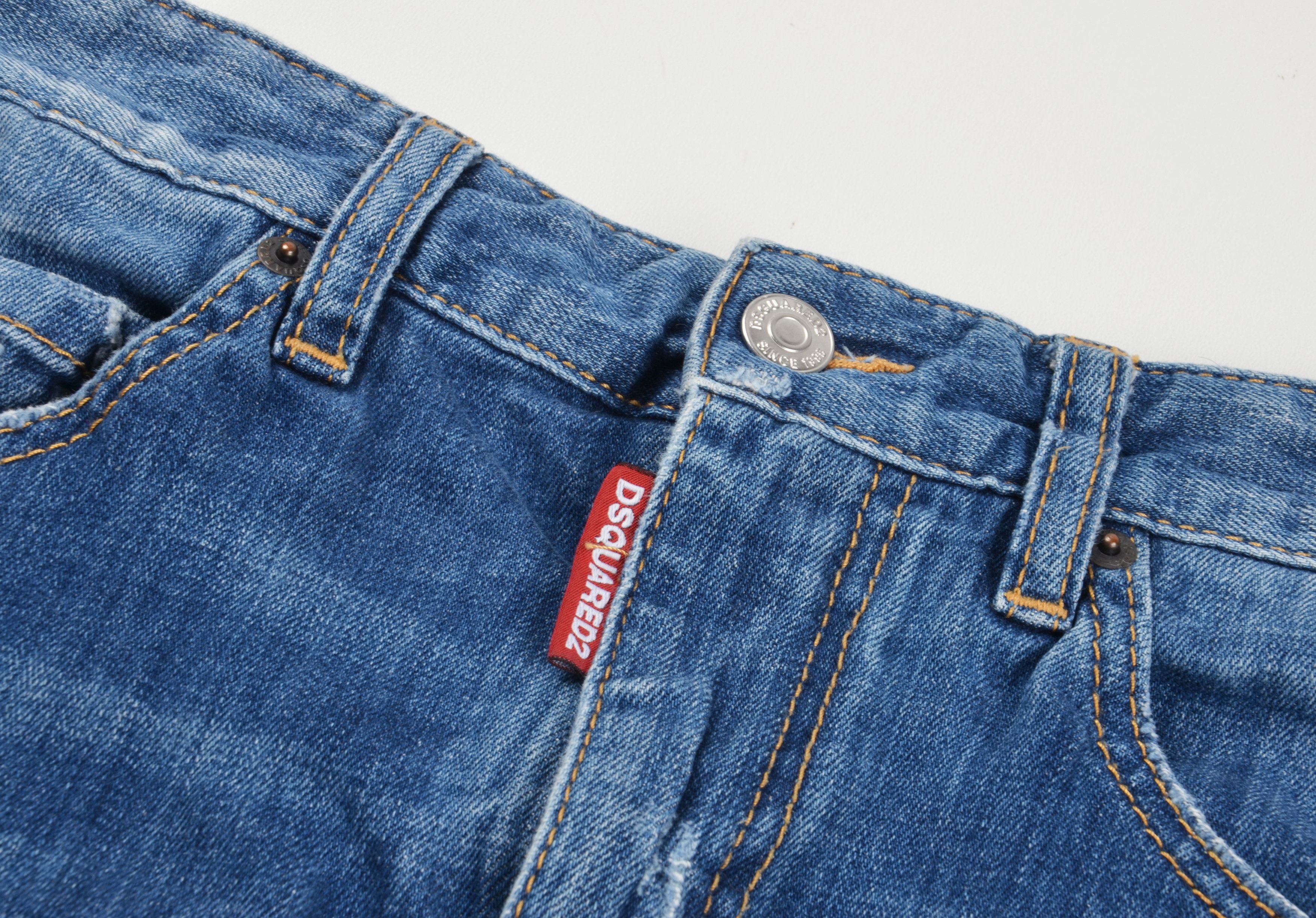 Dsquared2 Vintage Dsquared2 Y2K Grunge Distressed Denim Pencil Skirt Size 25" / US 0 / IT 36 - 6 Thumbnail