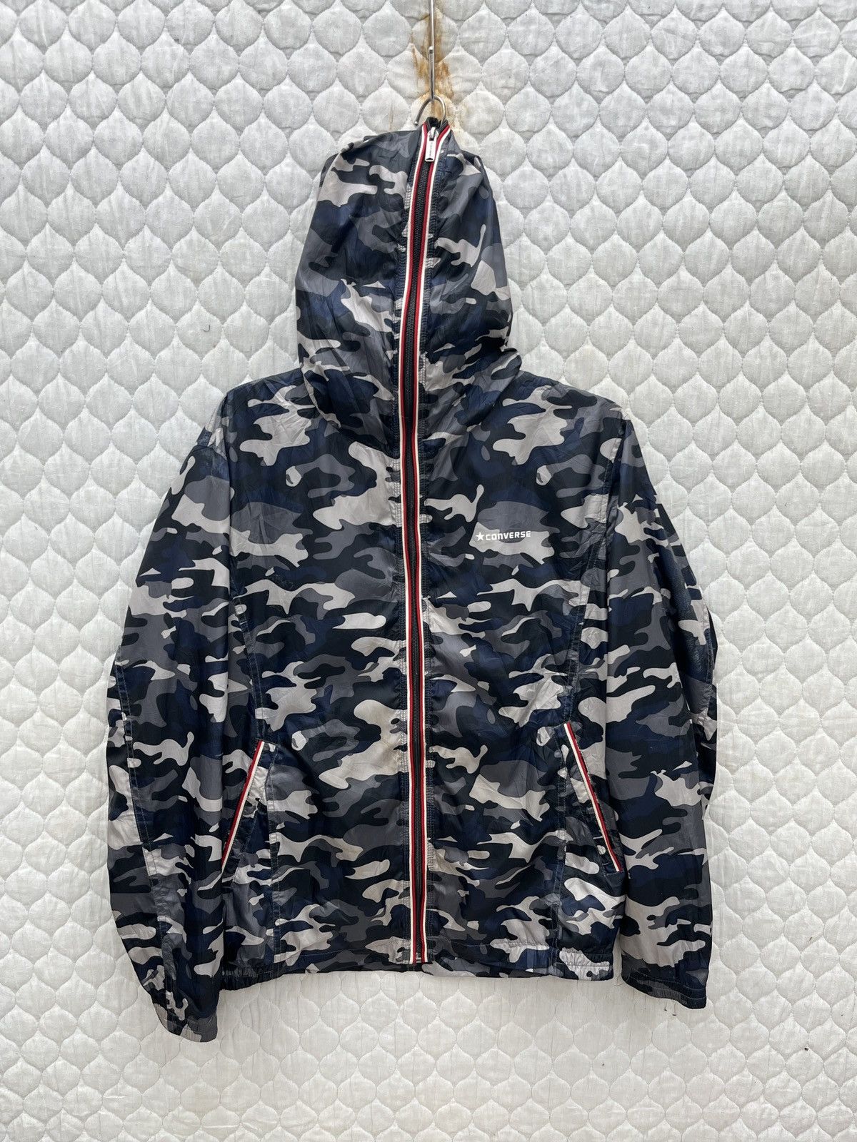 image of Steals Converse Hoodie Light Jacket in Blue Camo, Men's (Size Medium)