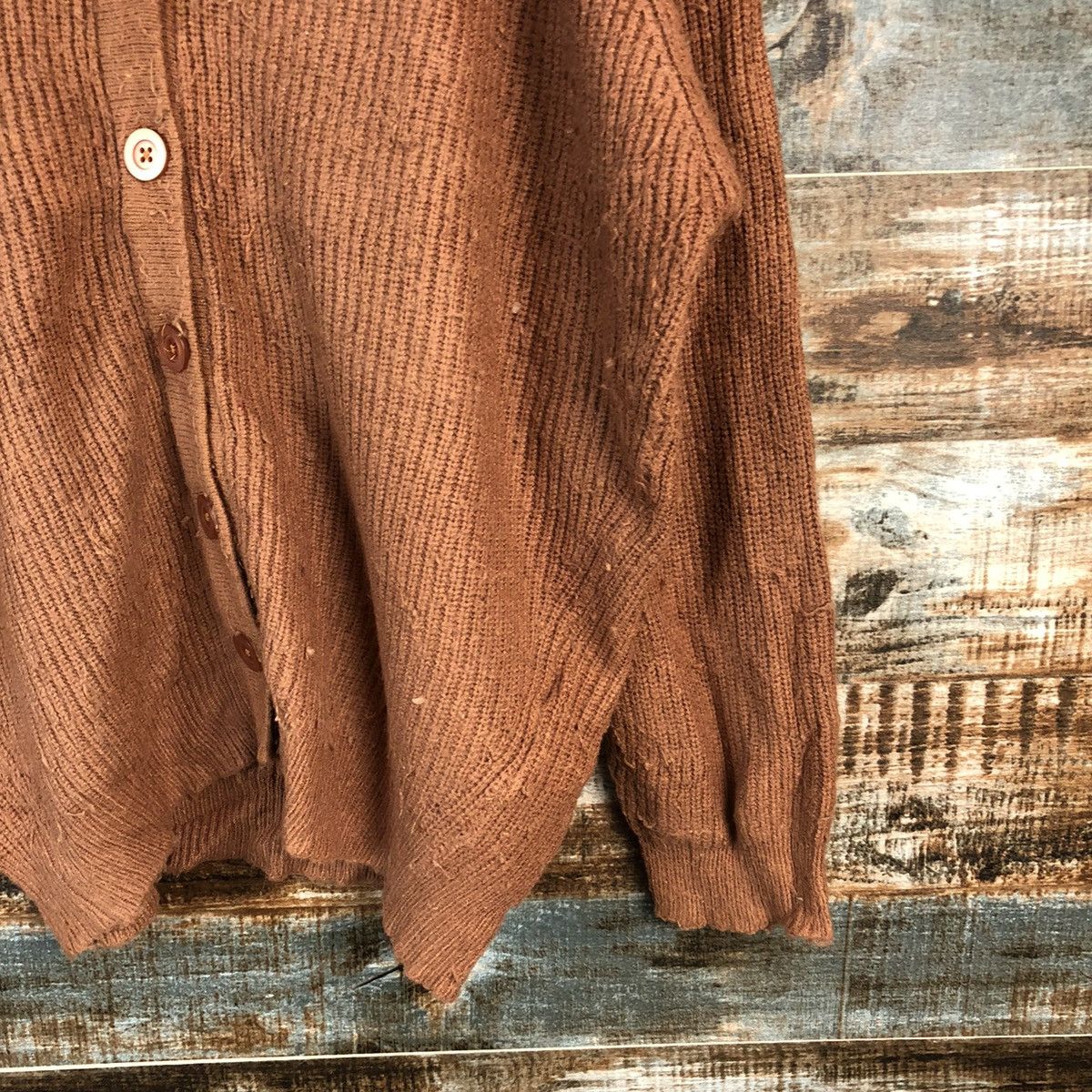 Japanese Brand DL Oeiilet Orange Cardigan Knitwear #C487 Size L / US 10 / IT 46 - 8 Thumbnail