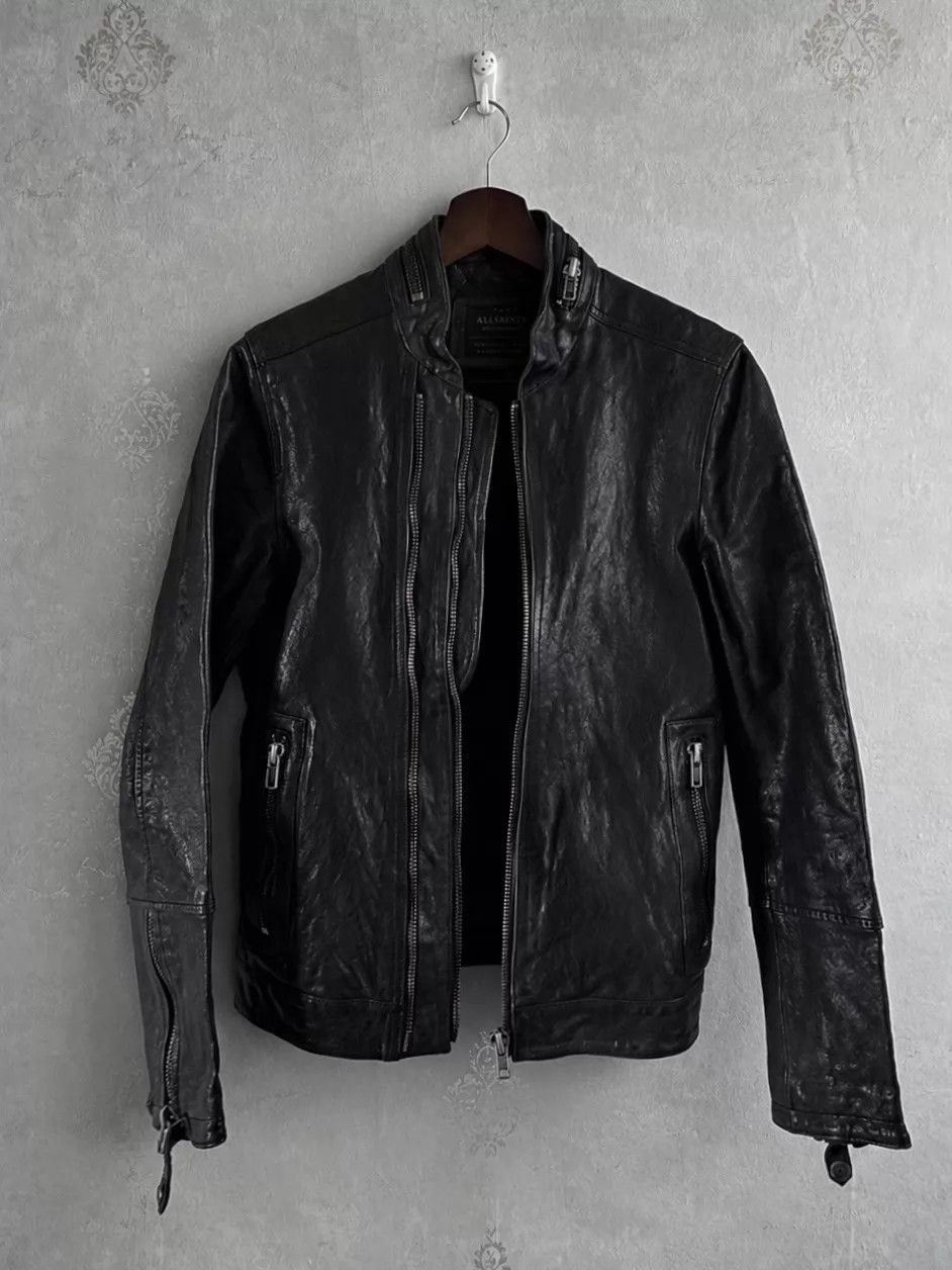 Allsaints All Saints 00s Multi-Zip Goatskin Slim Fit Leather Jacket S Size S / US 4 / IT 40 - 3 Thumbnail