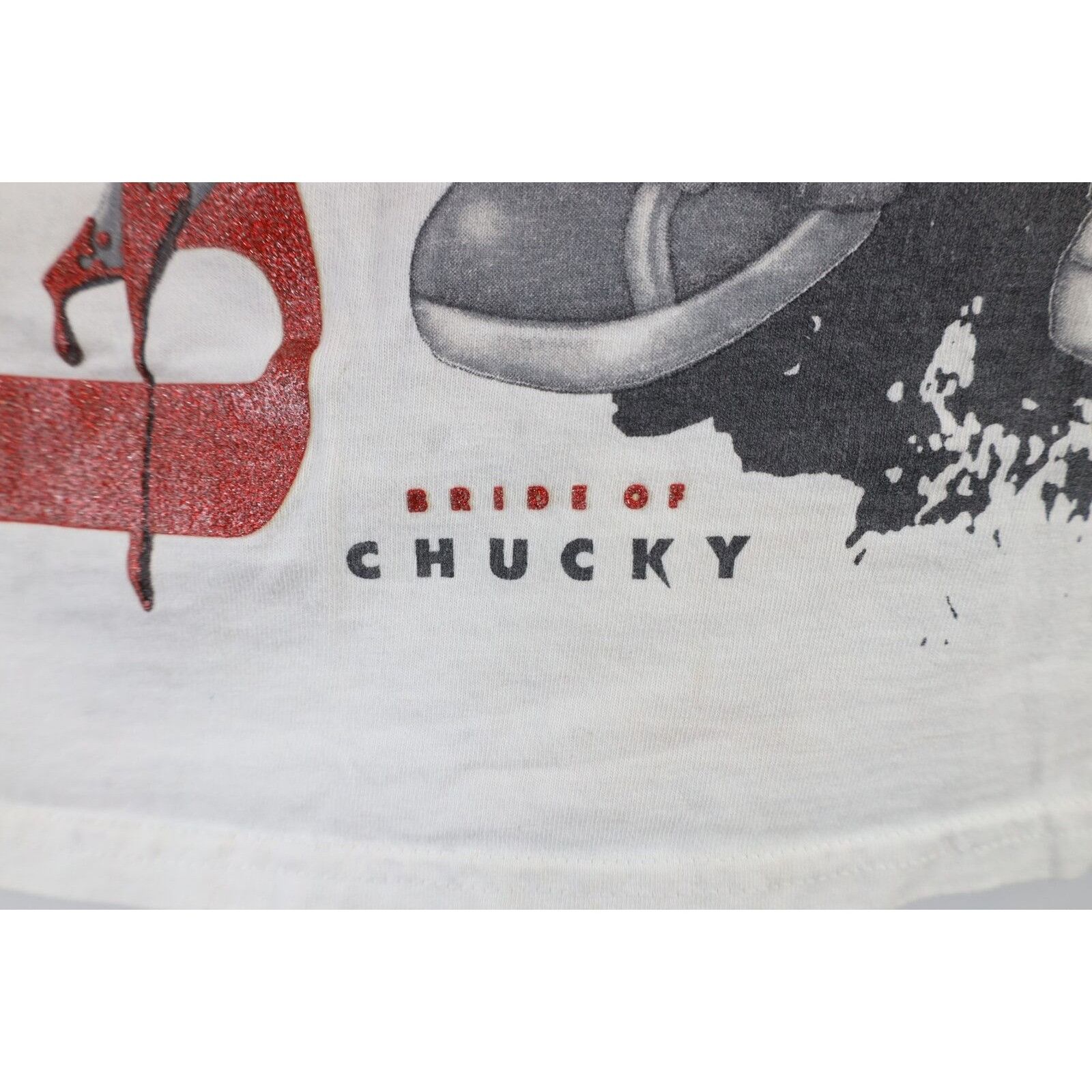 Vintage Vintage 90s Distressed Bride of Chucky Movie T-Shirt Size US XL / EU 56 / 4 - 6 Thumbnail