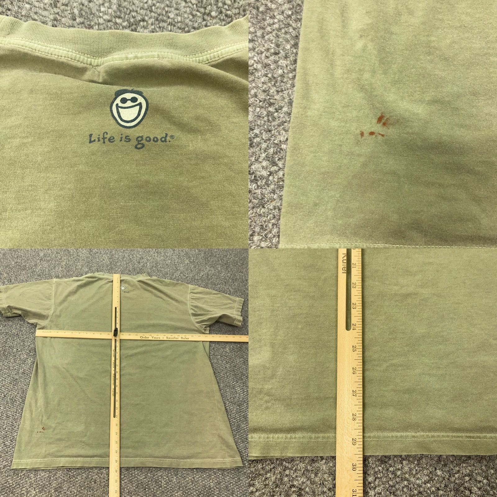Life is Good Life is Good Tee Shirt Mens XL Green Sports Short Sleeve Crew Neck T-Shirt Casual Distressed Size US XL / EU 56 / 4 - 9 Thumbnail