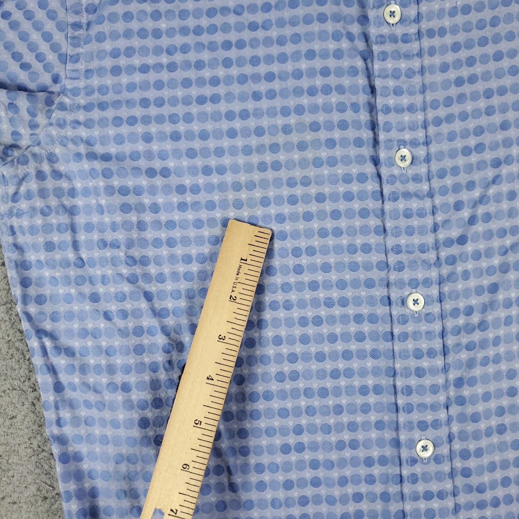 BUGATCHI BUGATCHI Uomo Shirt Mens Small Blue Geometric Button-Up Long Sleeve Regular Fit Size US S / EU 44-46 / 1 - 3 Thumbnail