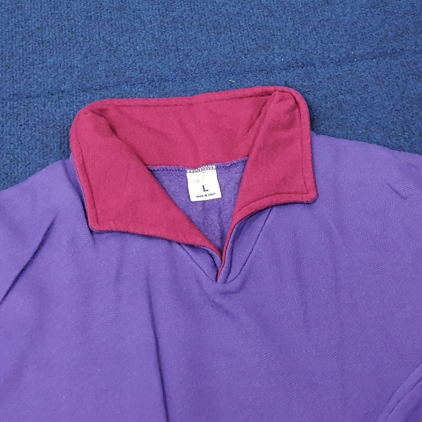 Vintage Vintage 90s Blue Ocean Polo Collar Pullover C268N14 Size US L / EU 52-54 / 3 - 3 Thumbnail