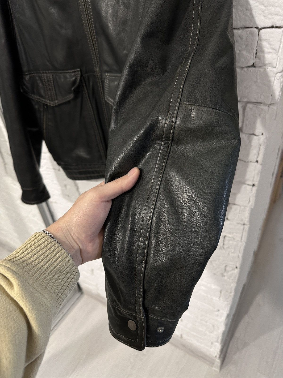 Gimo's Gimo’s Italy Leather Jacket – 100% Pelle Leather – Black Size US L / EU 52-54 / 3 - 3 Thumbnail