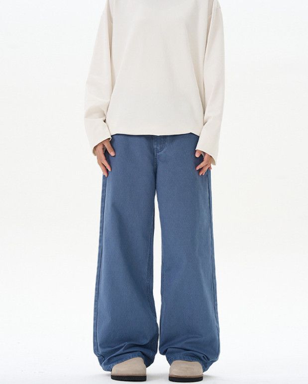 Japanese Brand Retro versatile men's loose straight leg jeans Size US 32 / EU 48 - 1 Thumbnail