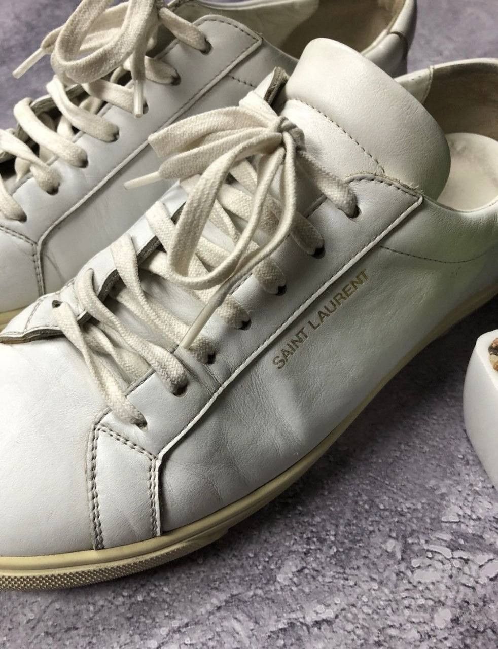Saint Laurent Paris Saint Laurent White Leather Sneakers Luxury Size US 6 / EU 39 - 4 Thumbnail