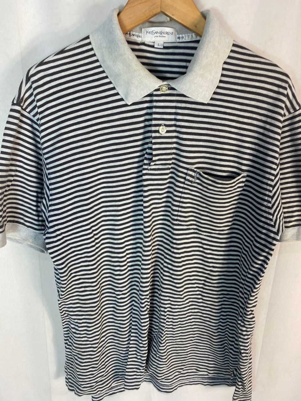 Yves Saint Laurent Best price 🔥Ysl stripe polo shirt Size US L / EU 52-54 / 3 - 3 Thumbnail