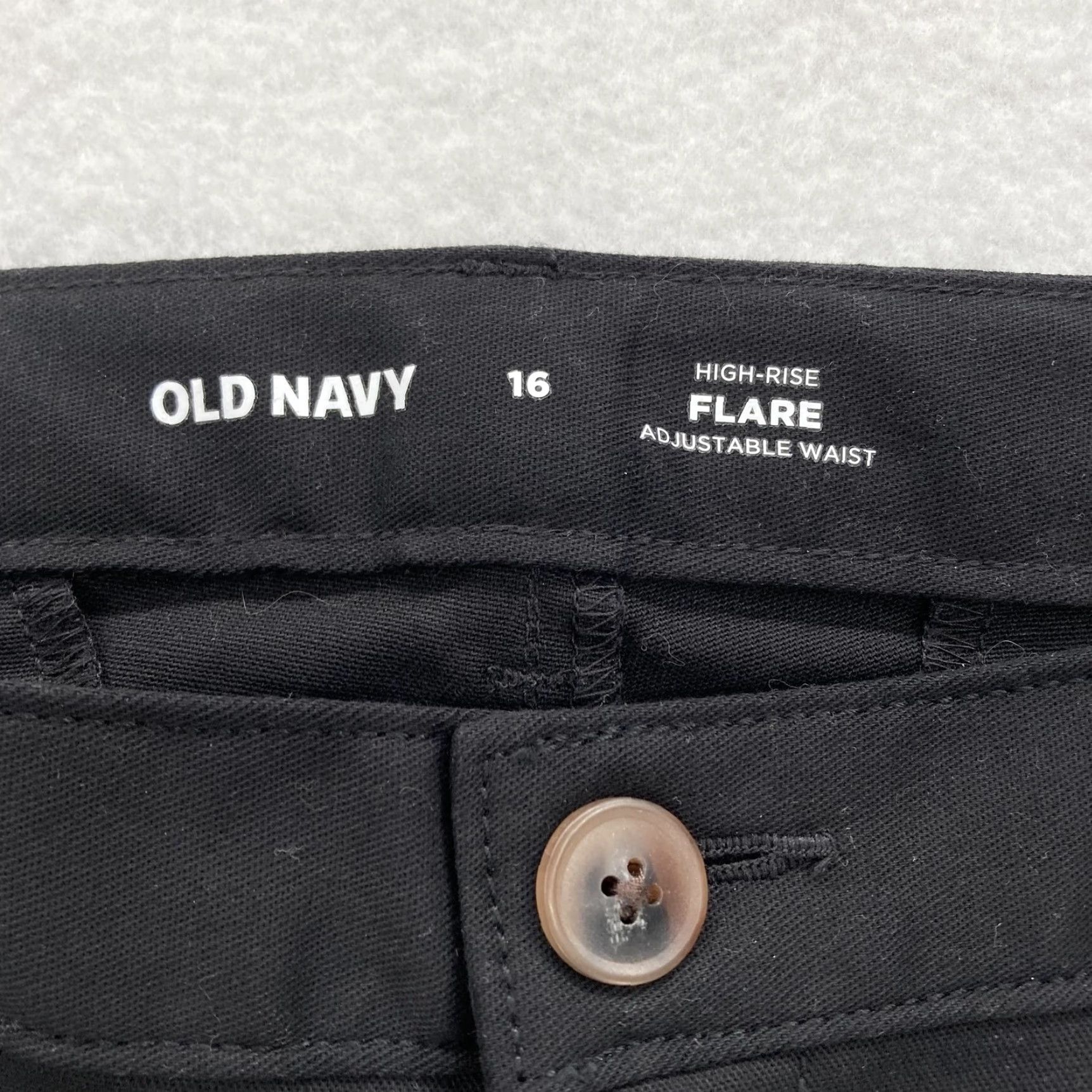 Old Navy Old Navy Pants Womens 16 Black High Rise Flare Adjustable Waist Stretch Preppy Size 38" / US 16 / IT 52 - 5 Thumbnail