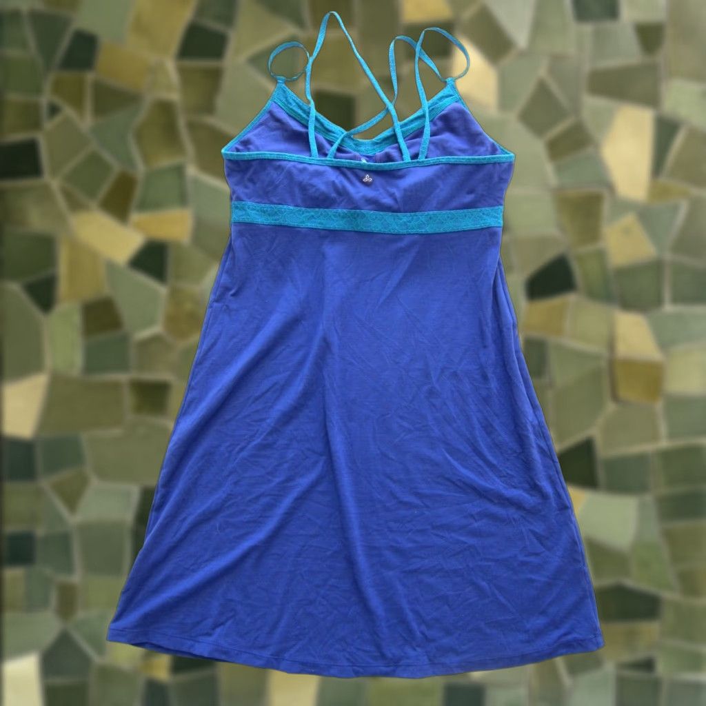 Prana prAna Purple Stretch Tank Dress Large Slip Dress Built In Bra Active Empire Midi Dress Women Size L / US 10 / IT 46 - 1 Thumbnail