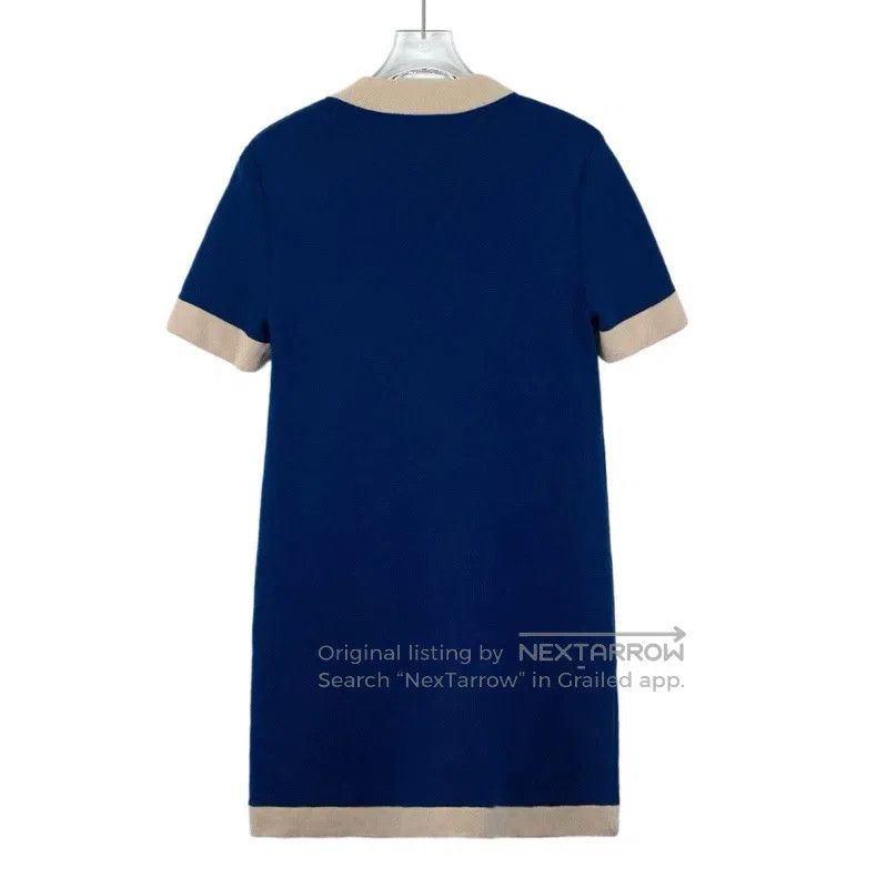 Gucci Gucci Dark blue logo embroidered wool round neck sleeveles Size S / US 4 / IT 40 - 2 Thumbnail