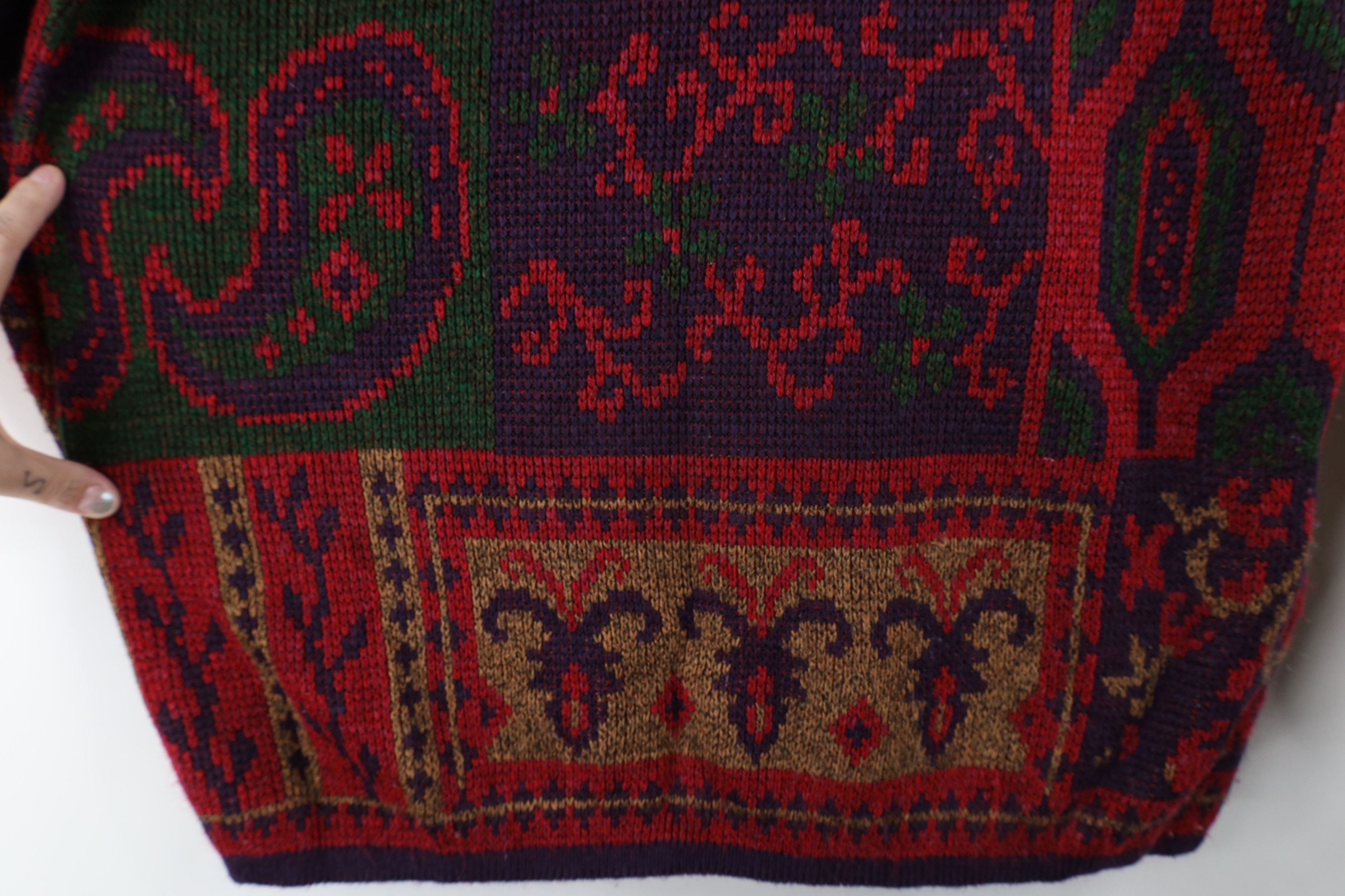Vintage Vintage 90s Streetwear Paisley Fair Isle Knit Sweater USA Size XL / US 12-14 / IT 48-50 - 6 Thumbnail