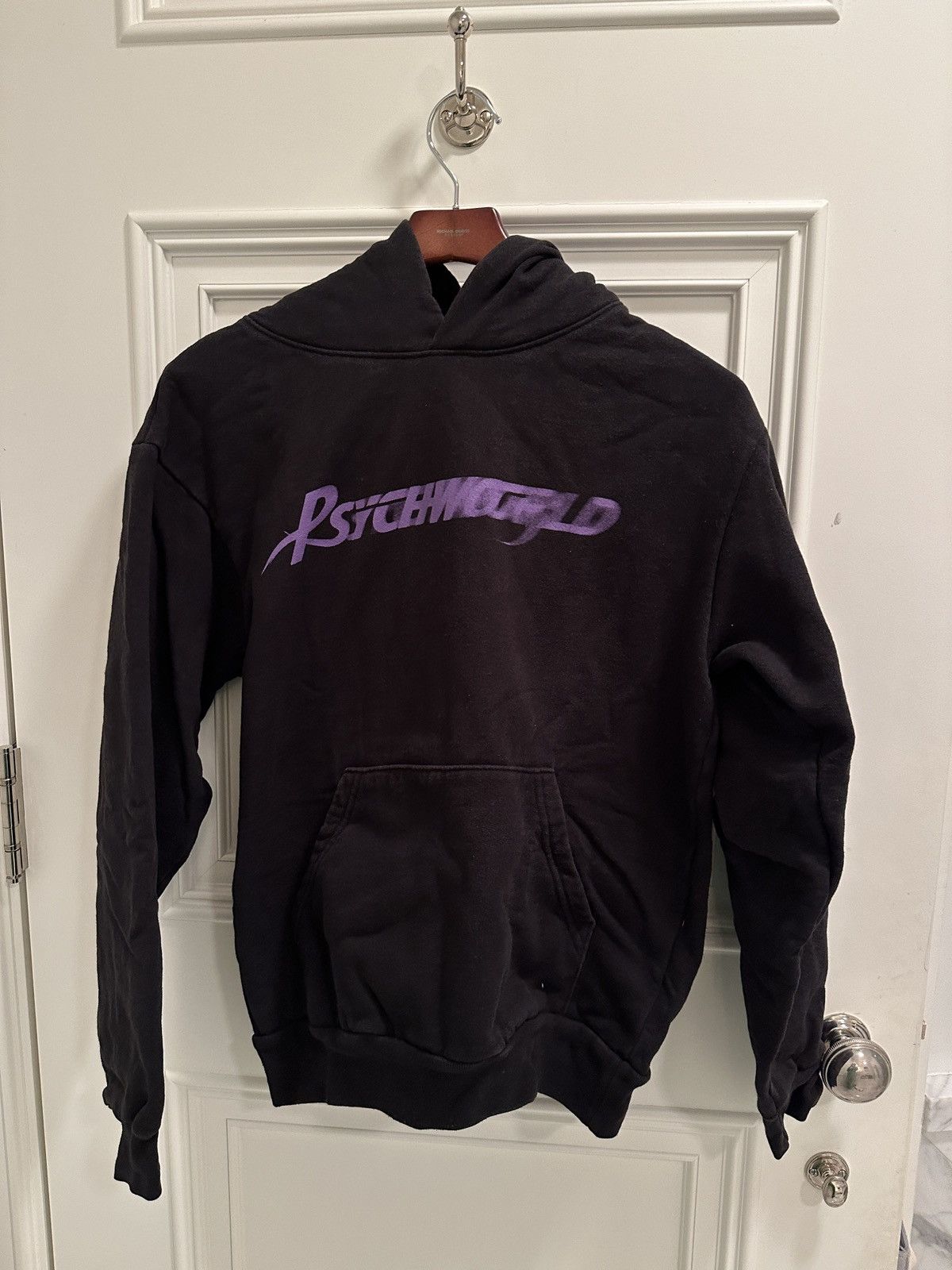 image of Psychworld Purple Logo Hoodie in Black, Men's (Size Small)