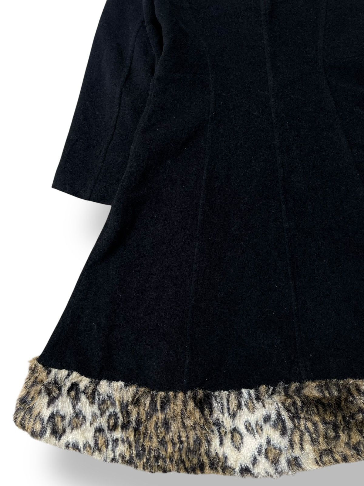 14th Addiction 🇯🇵 Machiko Jinto Leopard Fur Trench Coat Goa Gothic Punk Vkei Size S / US 4 / IT 40 - 20 Thumbnail