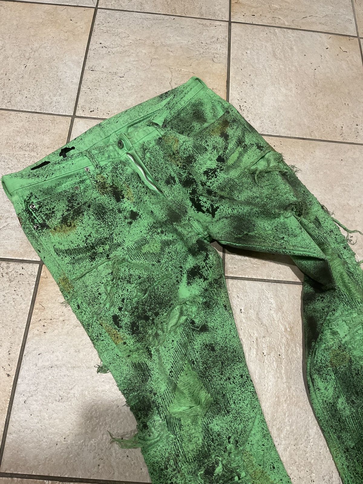 Vlone Vlone Bari Special Green scab splatter Size US 34 / EU 50 - 10 Thumbnail